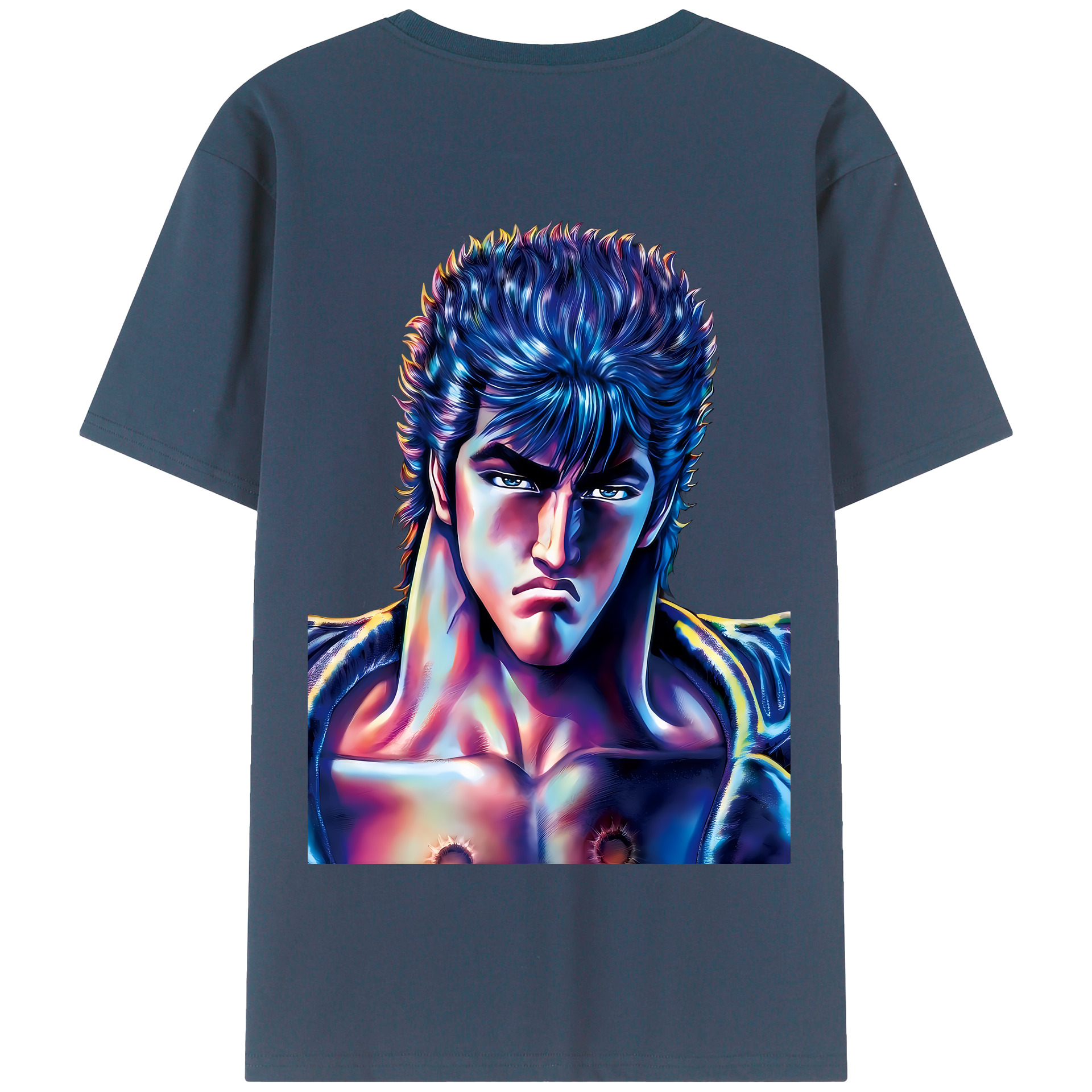 北斗の拳 Fist of the North Star 綿100％半袖Tシャツ（背面プリント）