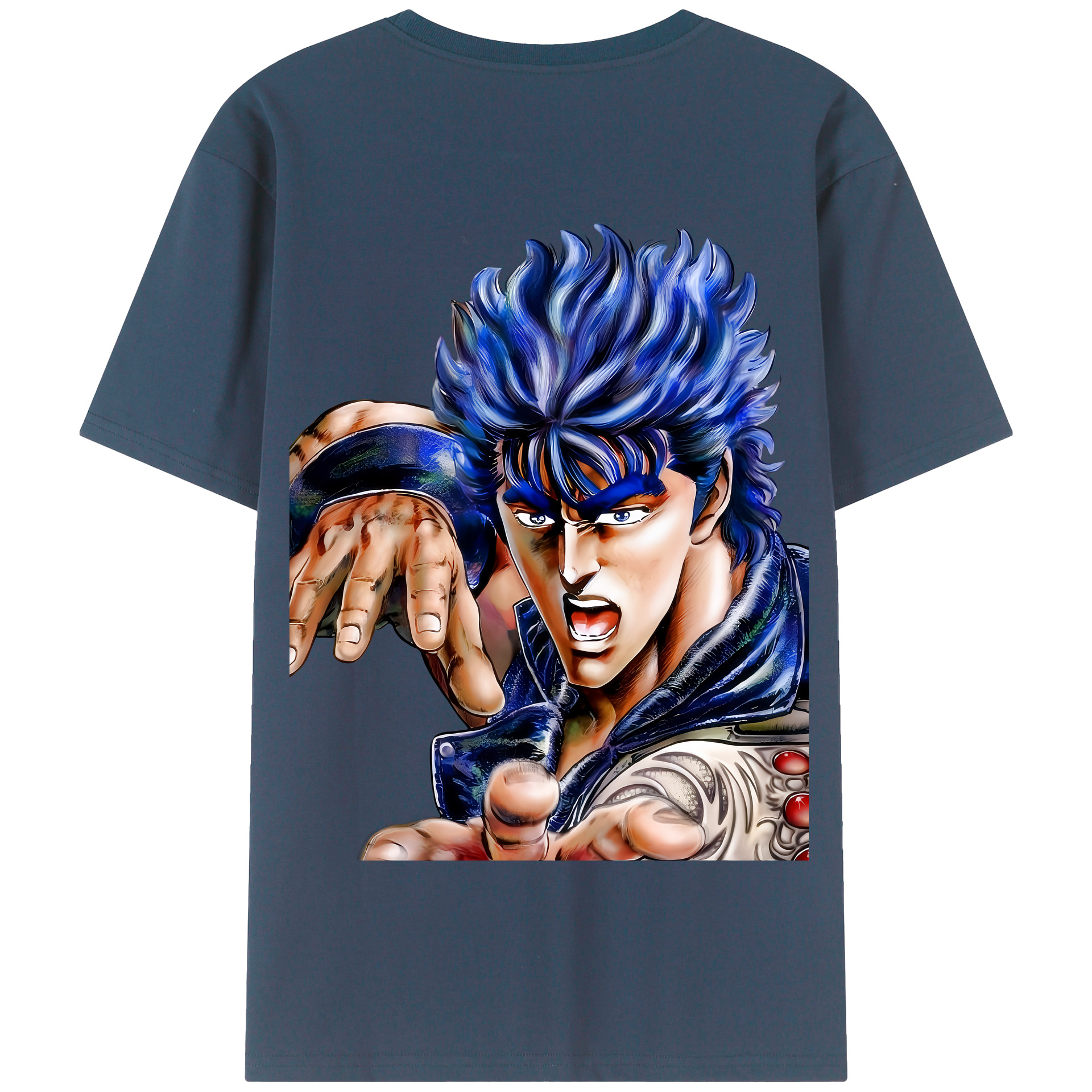 （画像用） 北斗の拳 Fist of the North Star 綿100％半袖Tシャツ（背面プリント）
