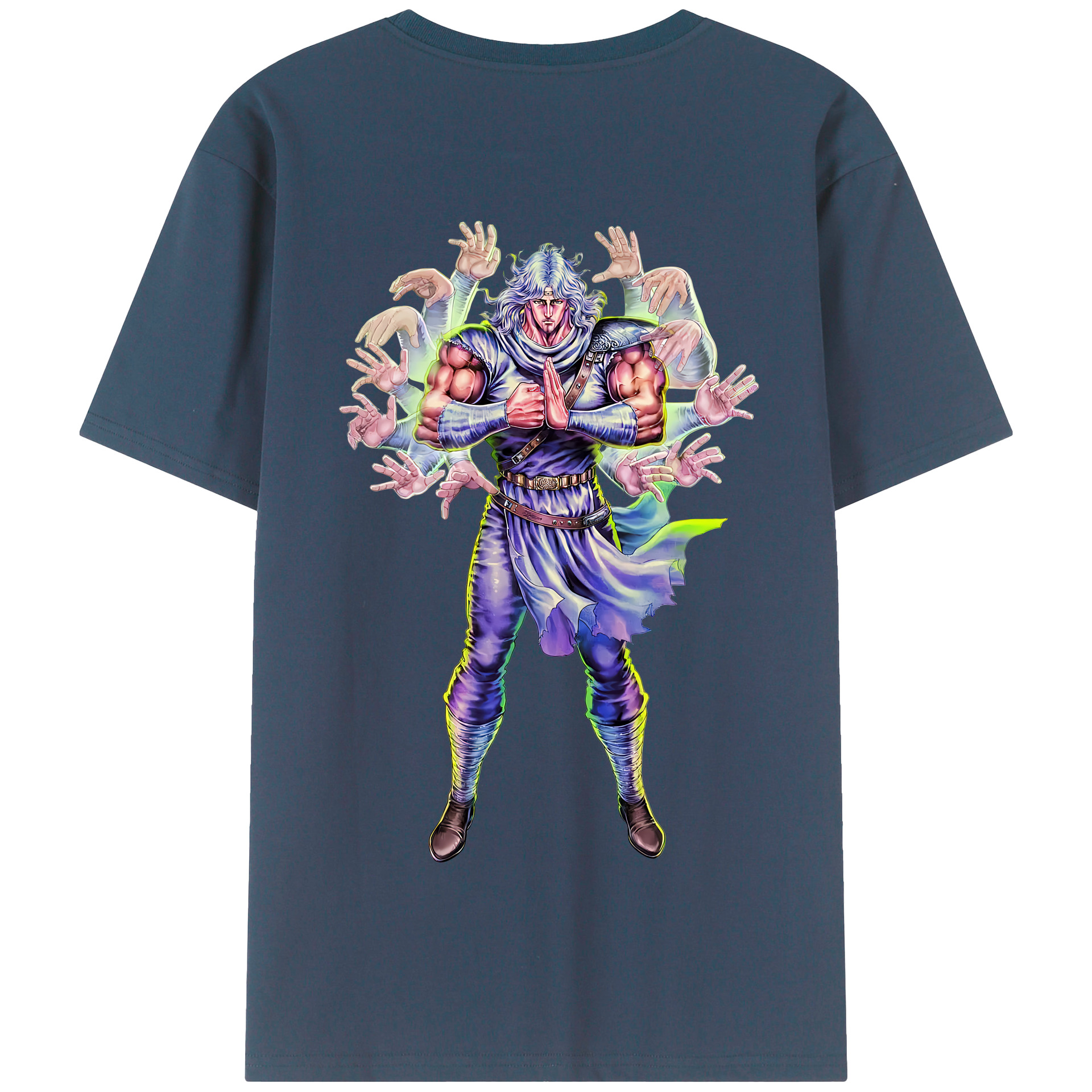 （画像用） 北斗の拳 Fist of the North Star 綿100％半袖Tシャツ（背面プリント）