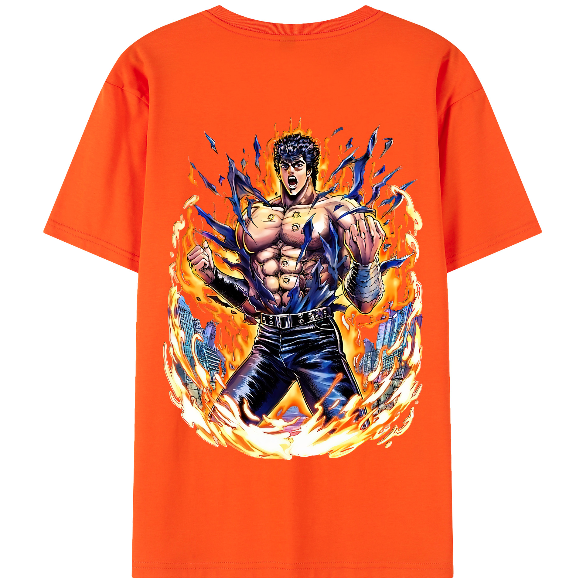 （画像用） 北斗の拳 Fist of the North Star 綿100％半袖Tシャツ（背面プリント）