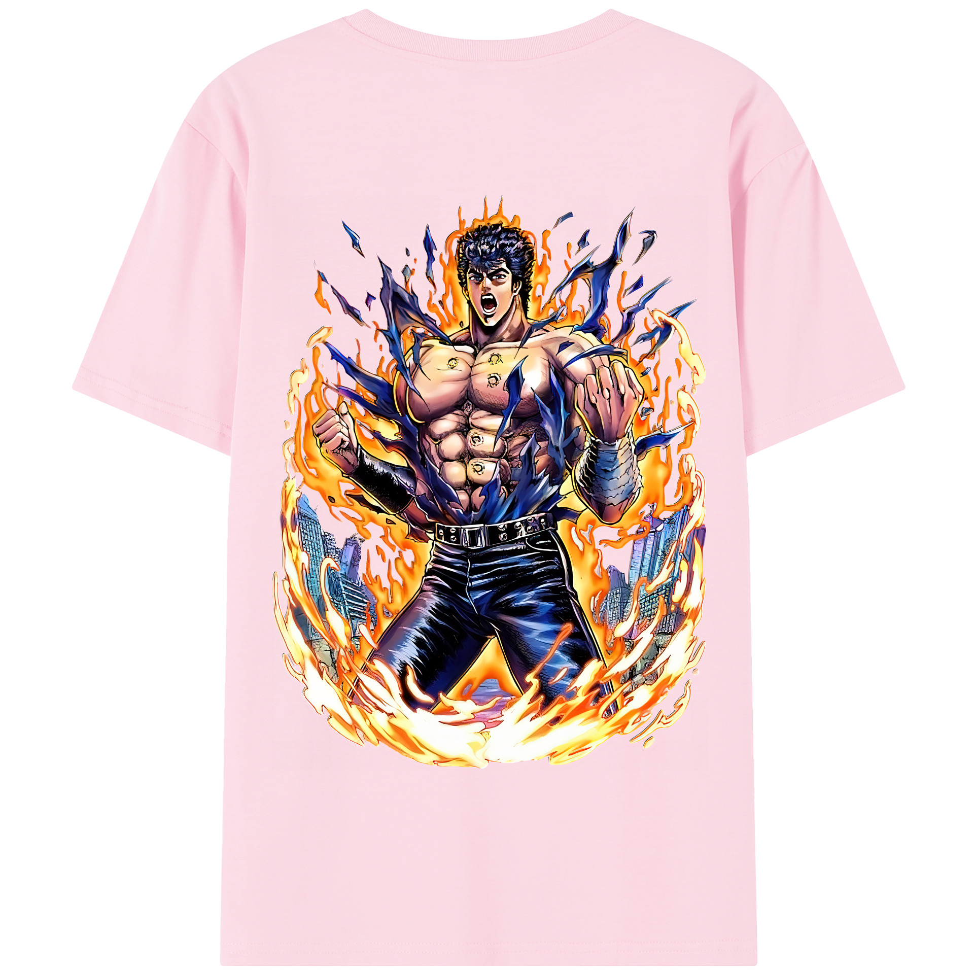（画像用） 北斗の拳 Fist of the North Star 綿100％半袖Tシャツ（背面プリント）