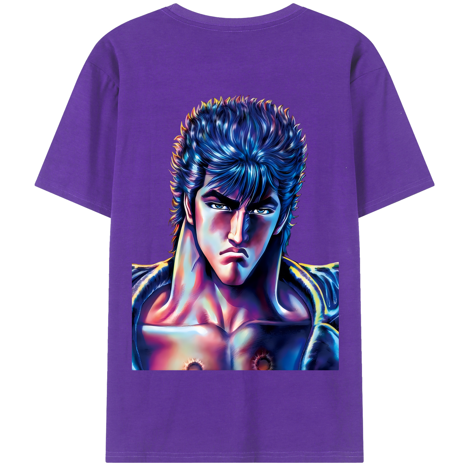 北斗の拳 Fist of the North Star 綿100％半袖Tシャツ（背面プリント）