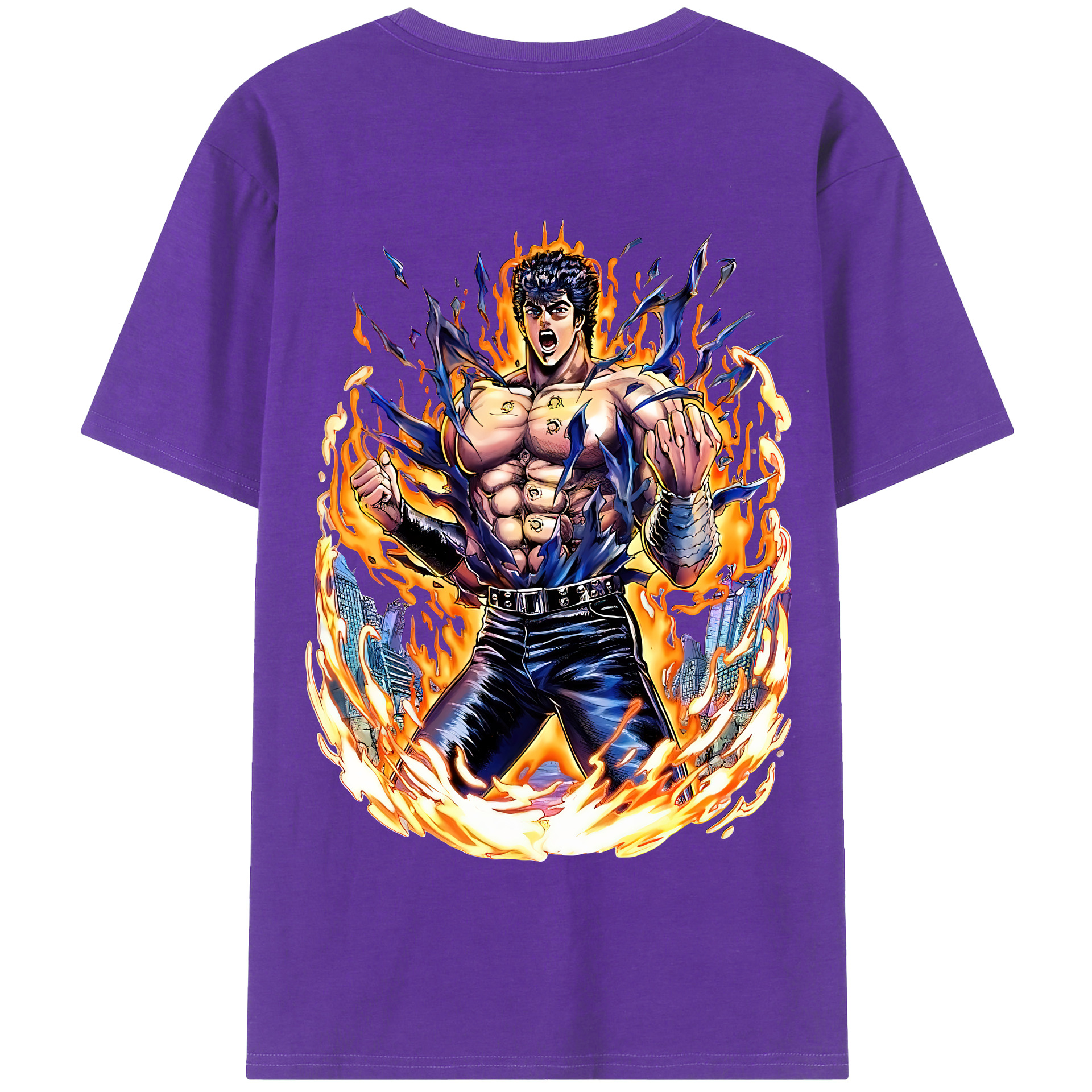 （画像用） 北斗の拳 Fist of the North Star 綿100％半袖Tシャツ（背面プリント）