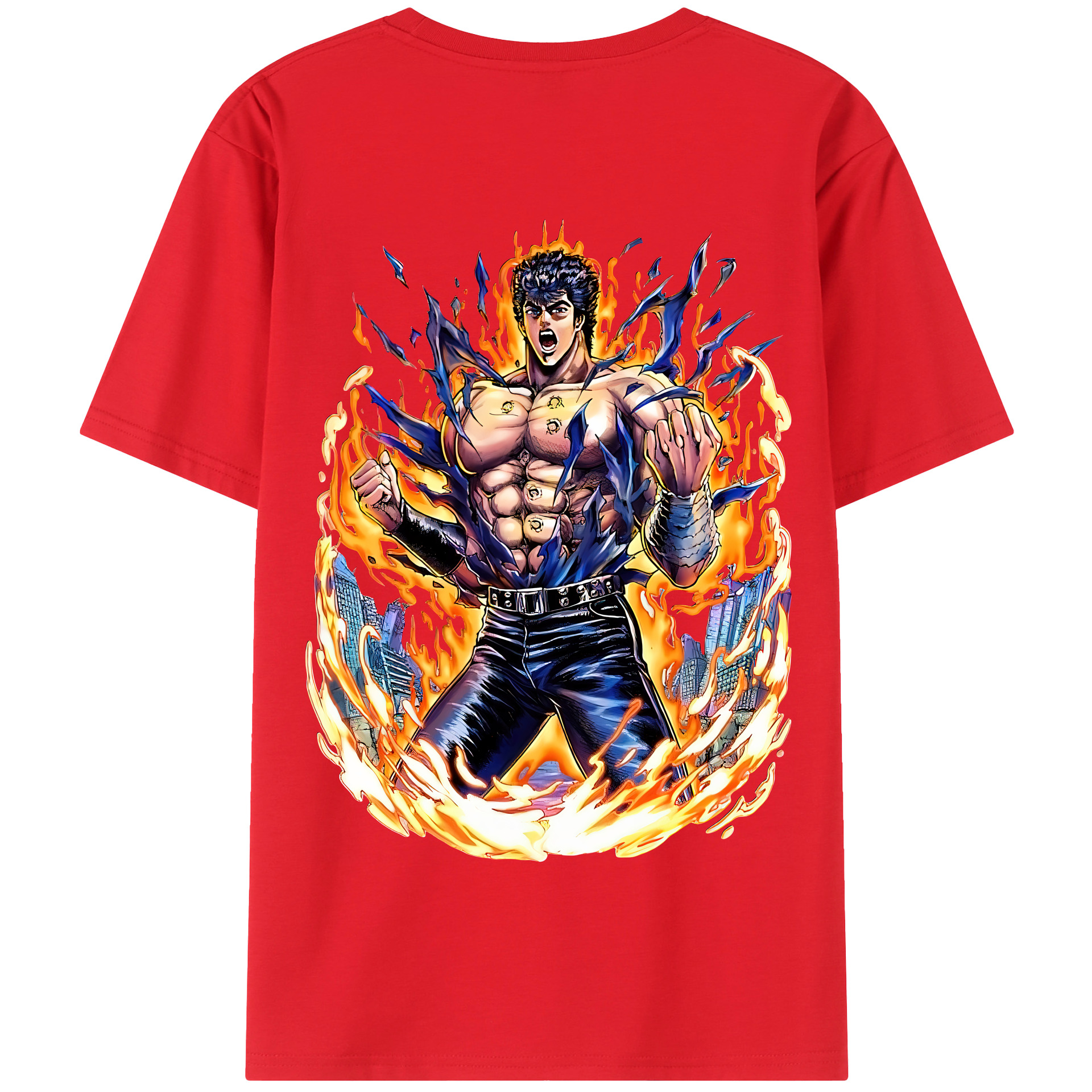 （画像用） 北斗の拳 Fist of the North Star 綿100％半袖Tシャツ（背面プリント）