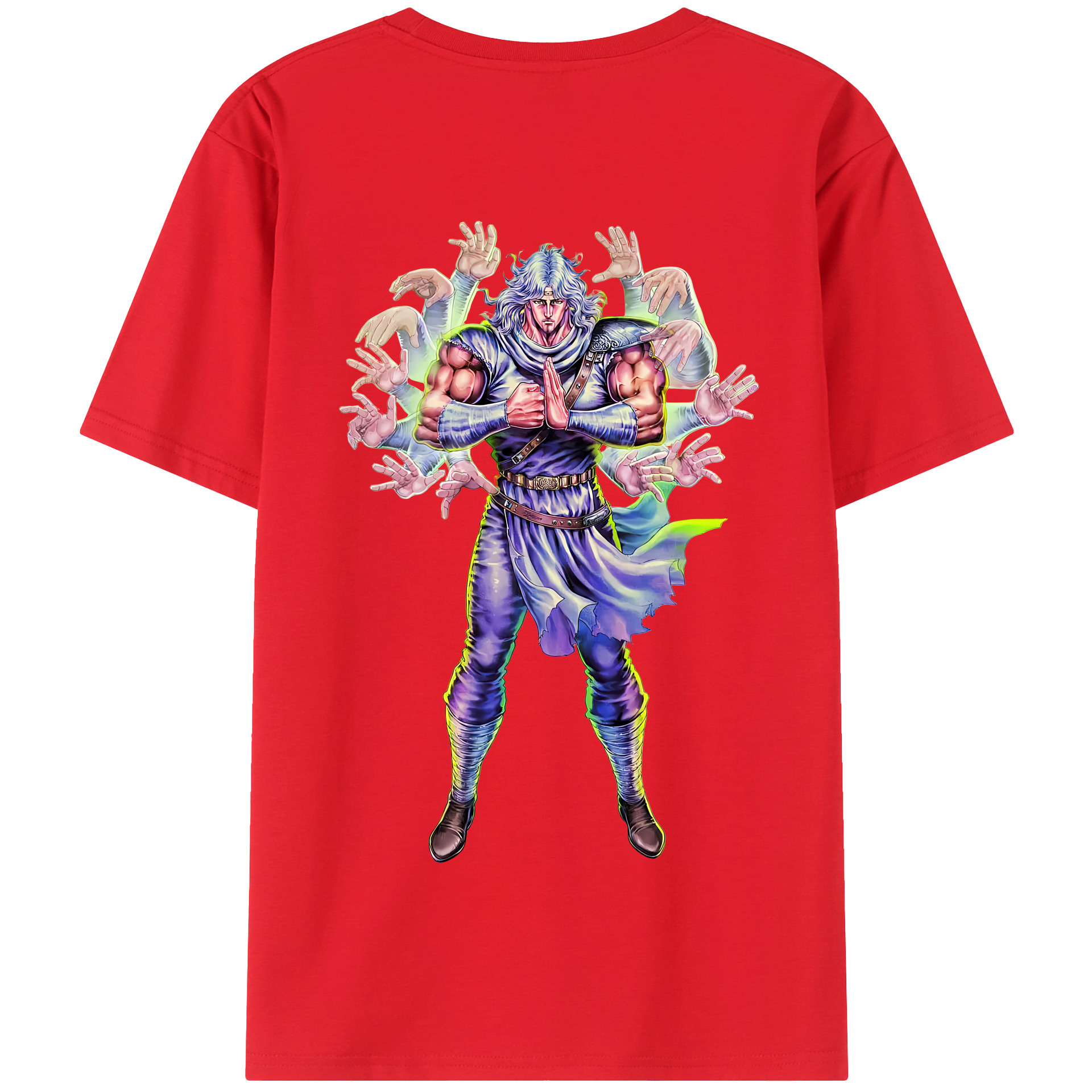 （画像用） 北斗の拳 Fist of the North Star 綿100％半袖Tシャツ（背面プリント）