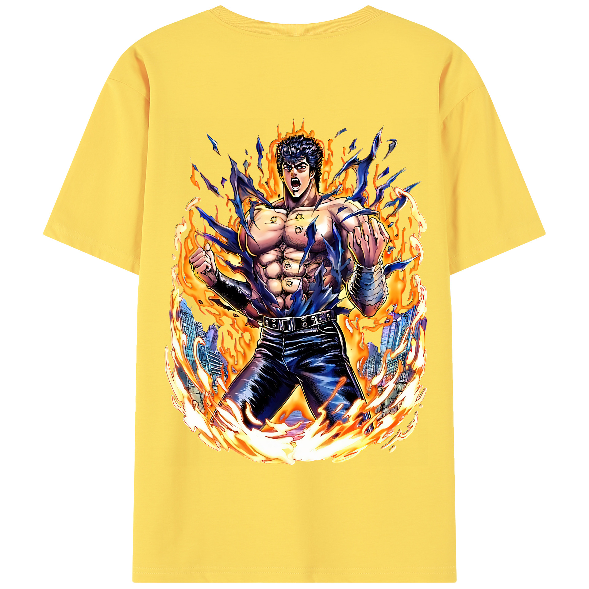 （画像用） 北斗の拳 Fist of the North Star 綿100％半袖Tシャツ（背面プリント）