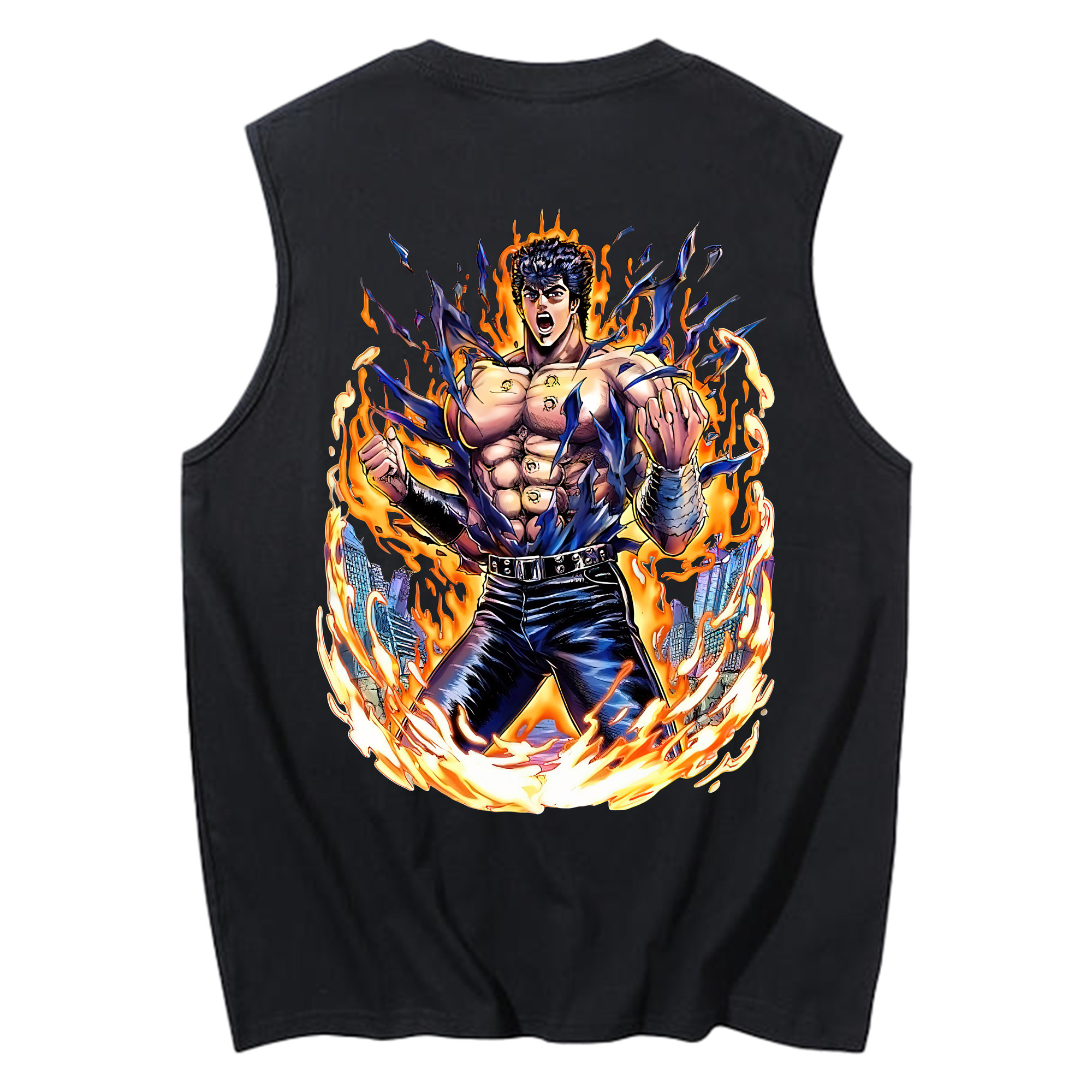 （画像用） 北斗の拳 Fist of the North Star コットン100％タンクトップ（背面プリント）
