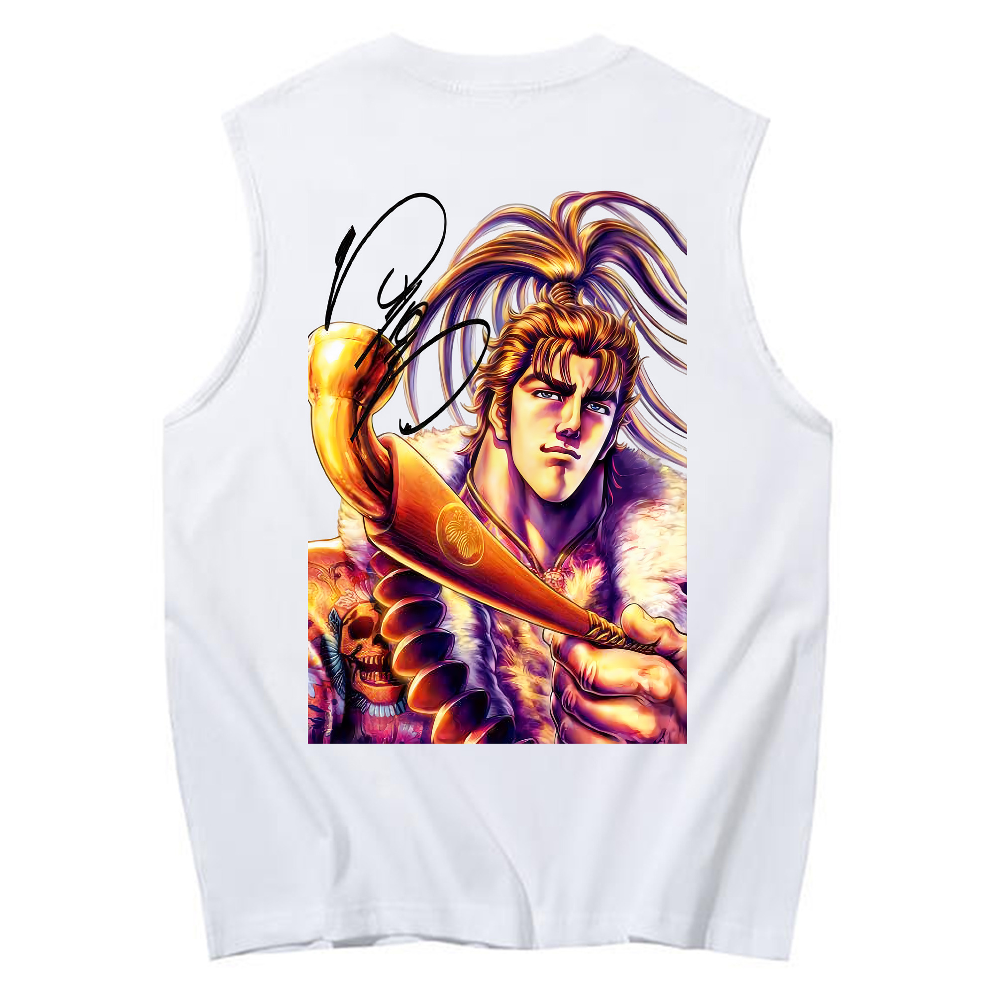 （画像用） 北斗の拳 Fist of the North Star コットン100％タンクトップ（背面プリント）