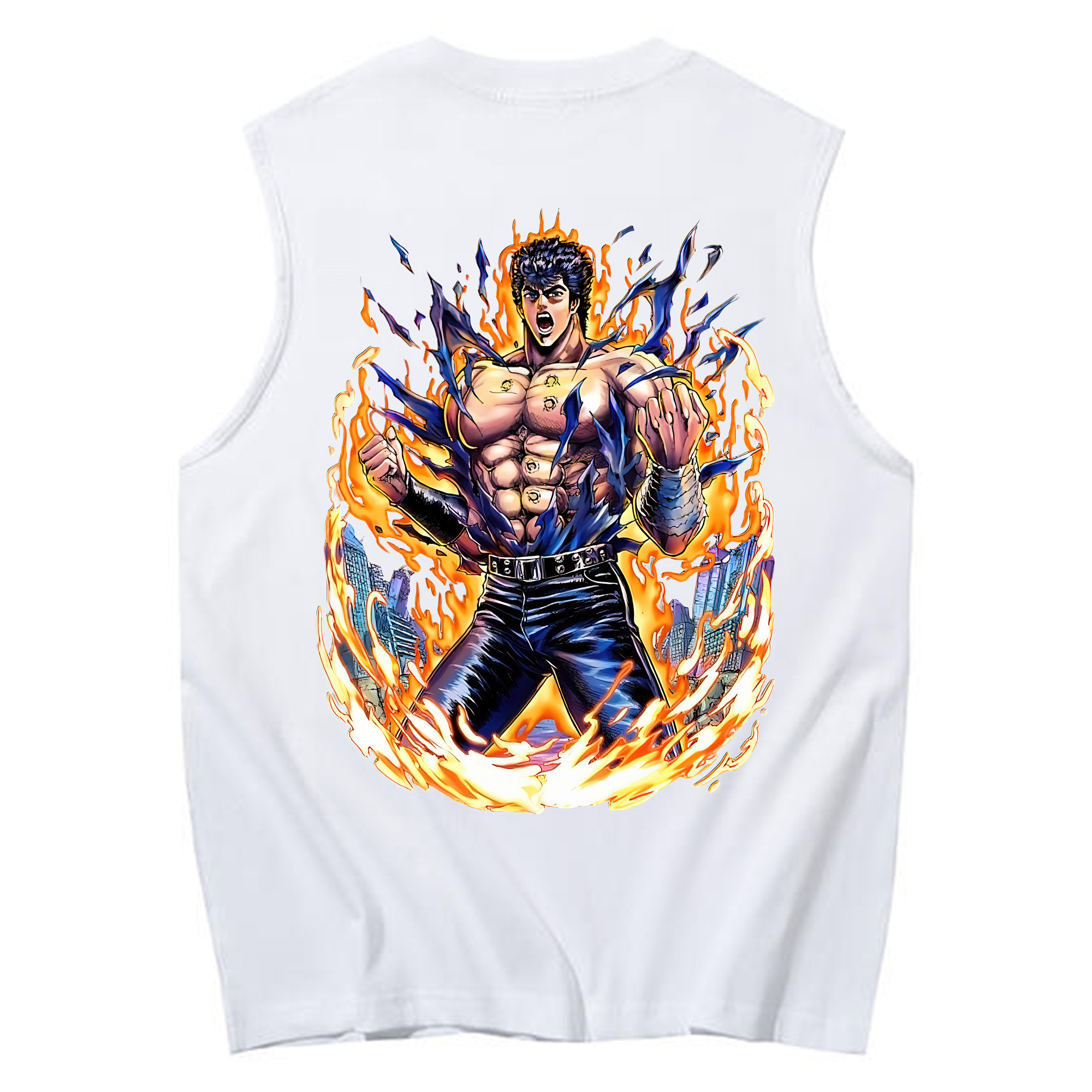 （画像用） 北斗の拳 Fist of the North Star コットン100％タンクトップ（背面プリント）