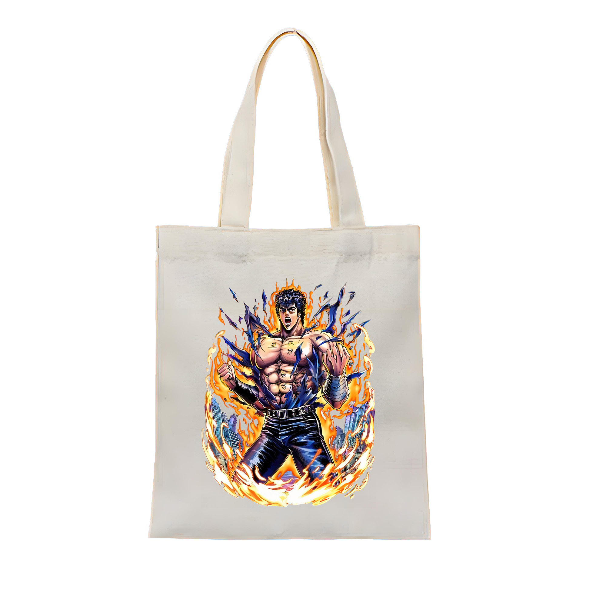 （画像用） 北斗の拳 Fist of the North Star 縦型キャンバス生地手提げバッグ　トートバッグ