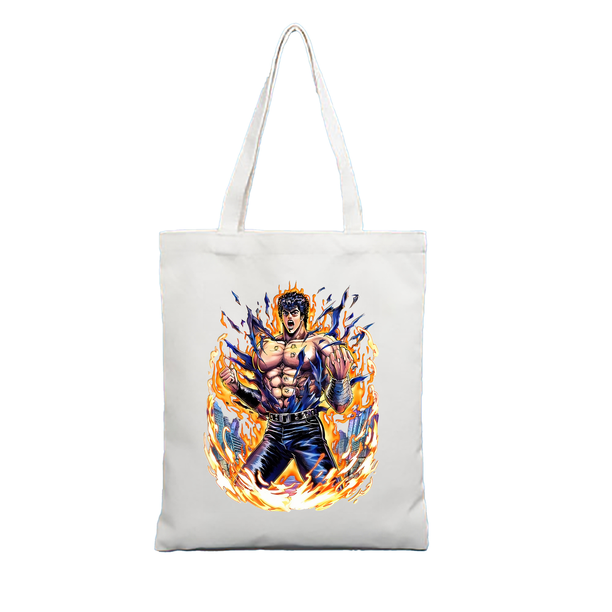（画像用） 北斗の拳 Fist of the North Star 縦型キャンバス生地手提げバッグ　トートバッグ