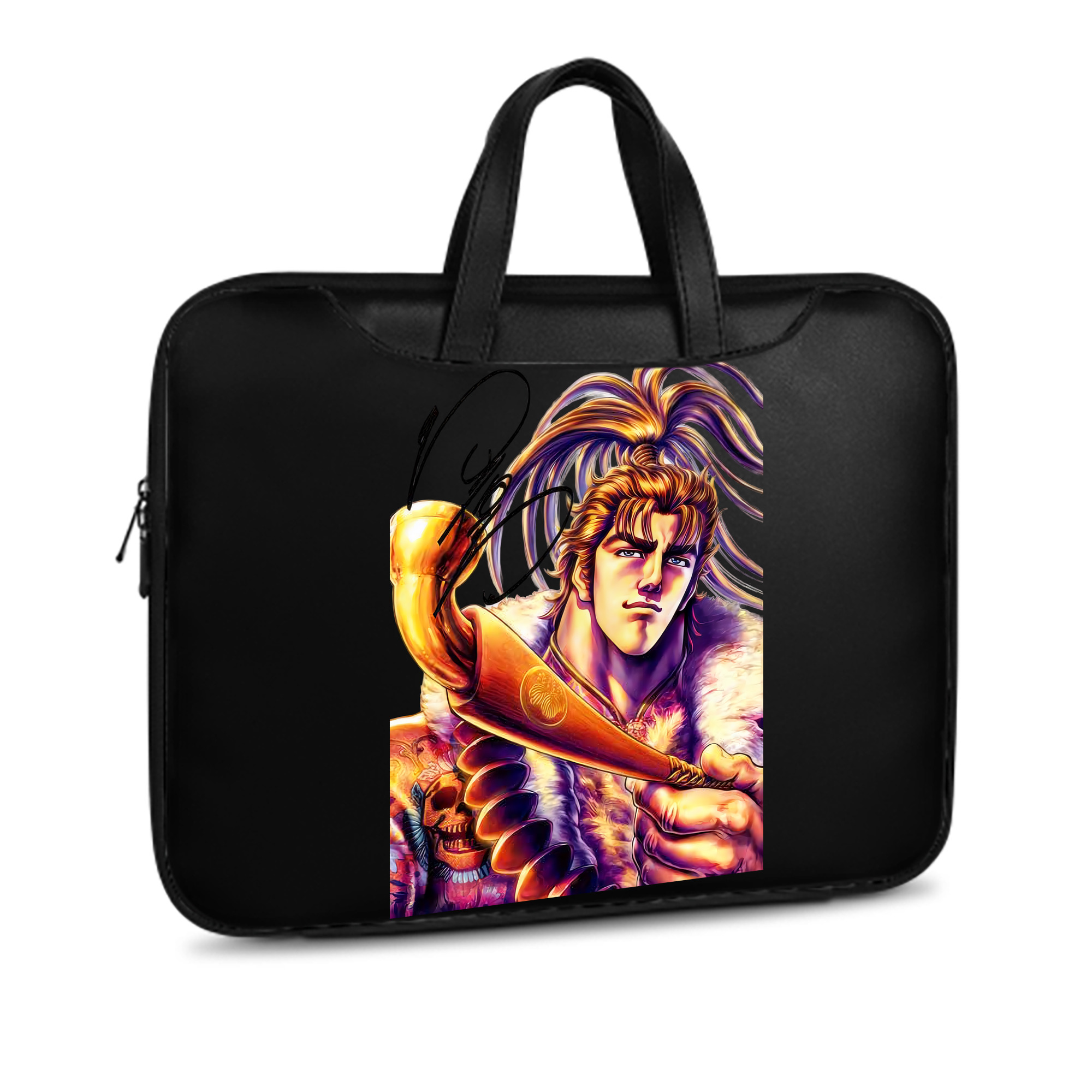 （画像用） 北斗の拳 Fist of the North Star レザーラップトップバッグ　ノートパソコンケース