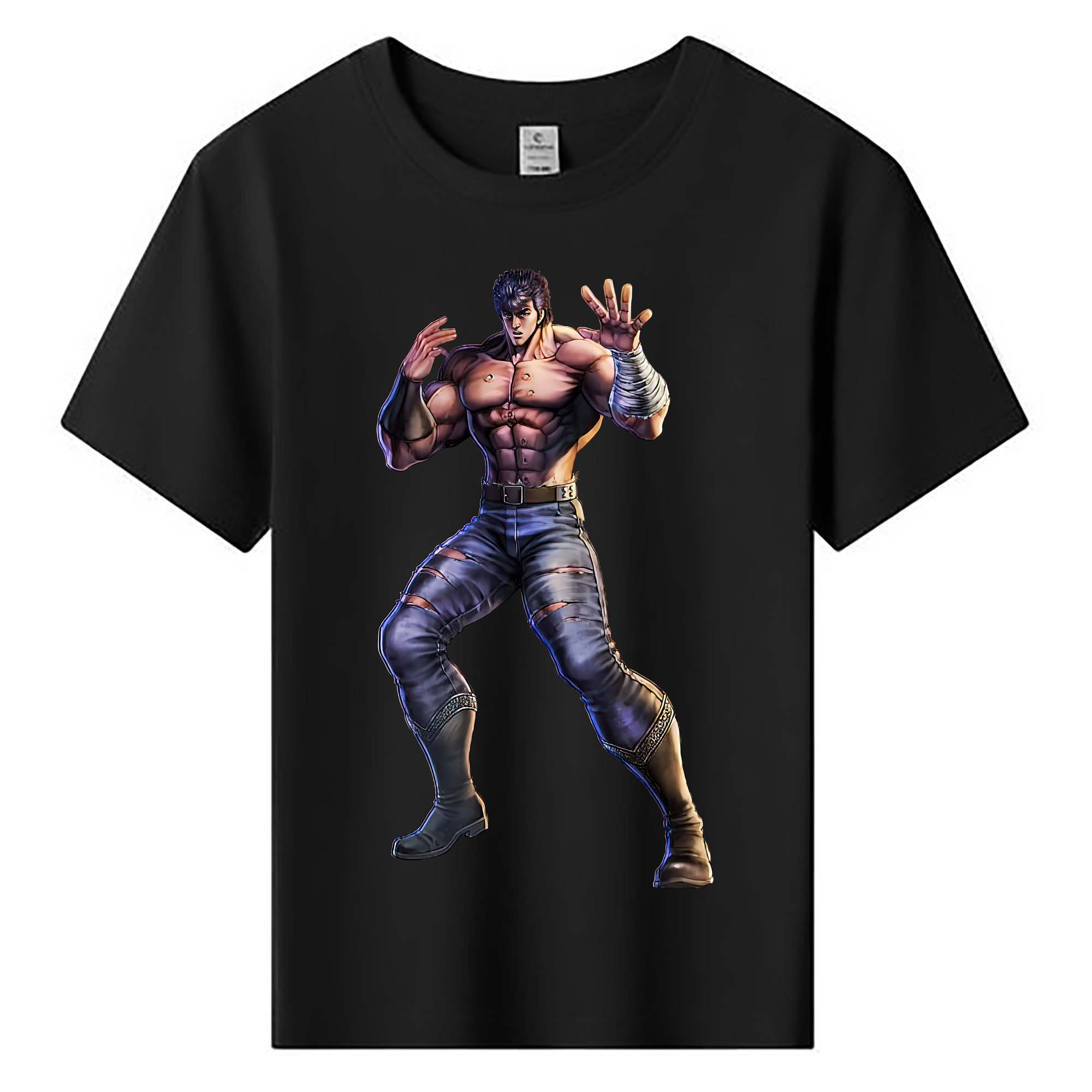 （画像用） 北斗の拳 Fist of the North Star 綿100％キッズTシャツ（フロントプリント）