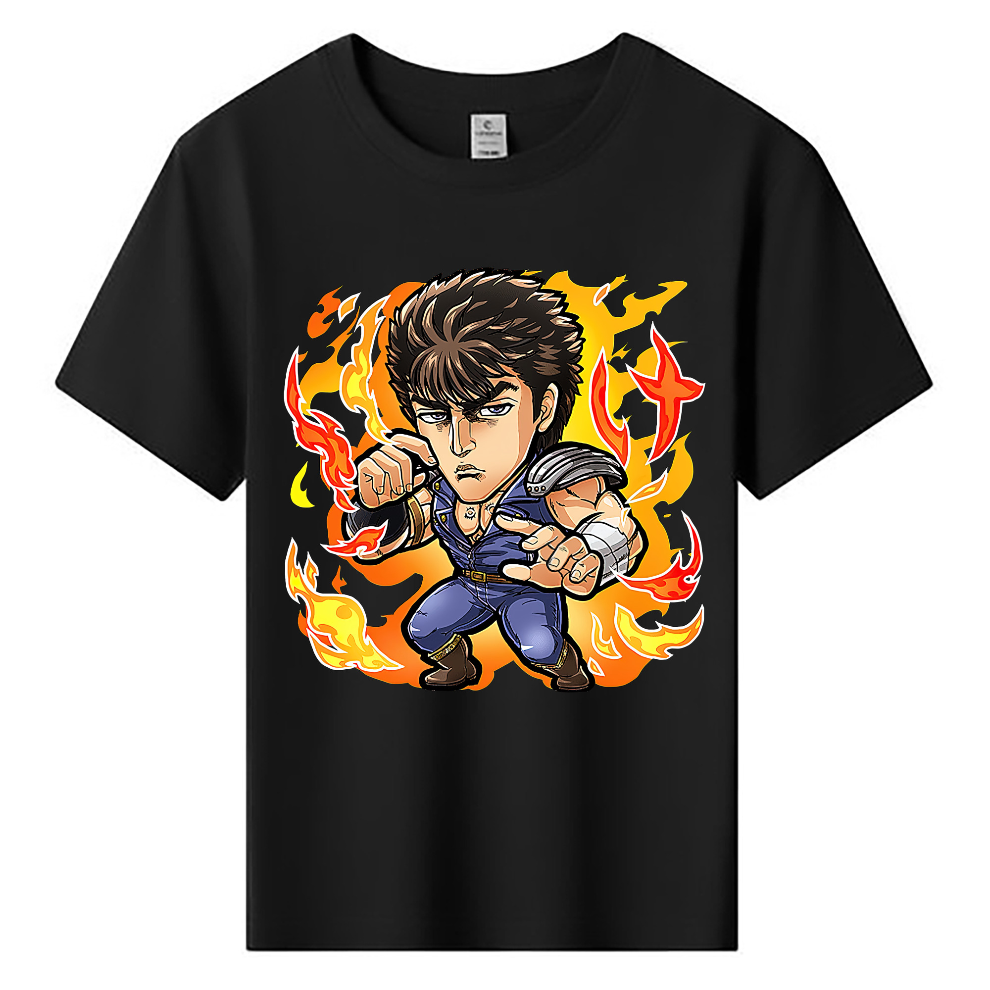 （画像用） 北斗の拳 Fist of the North Star 綿100％キッズTシャツ（フロントプリント）
