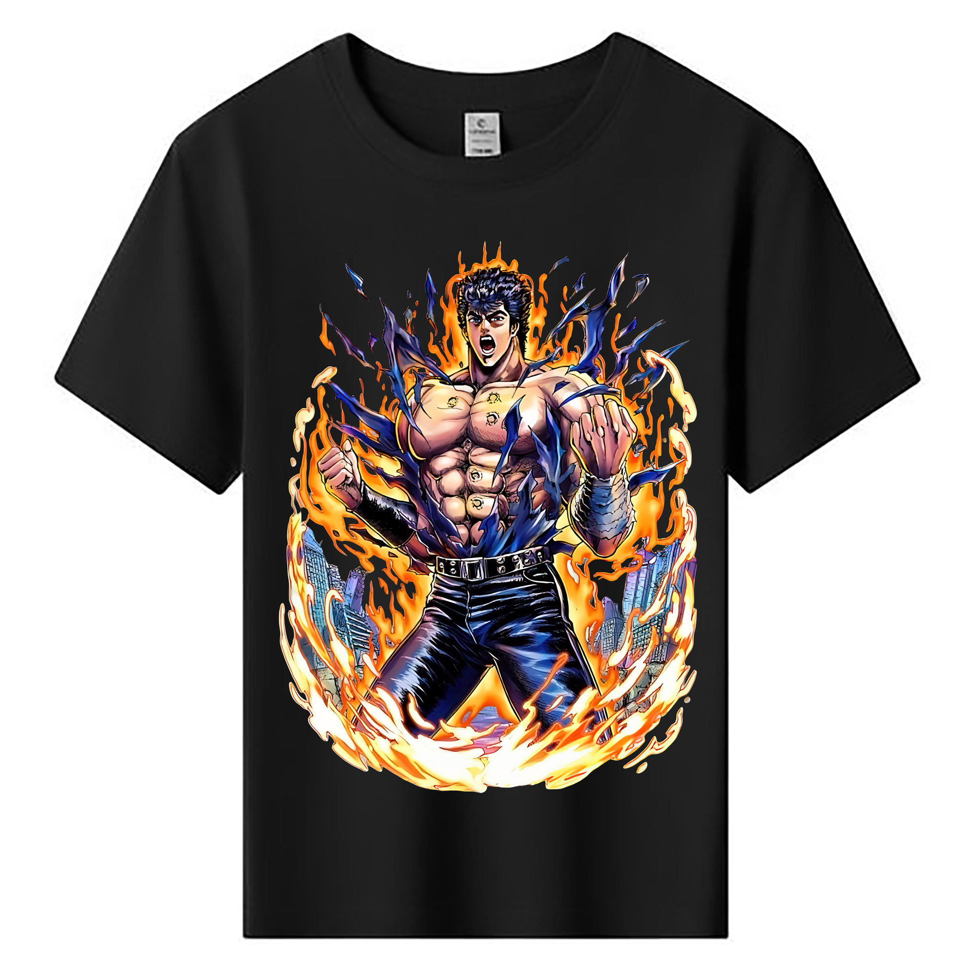 （画像用） 北斗の拳 Fist of the North Star 綿100％キッズTシャツ（フロントプリント）