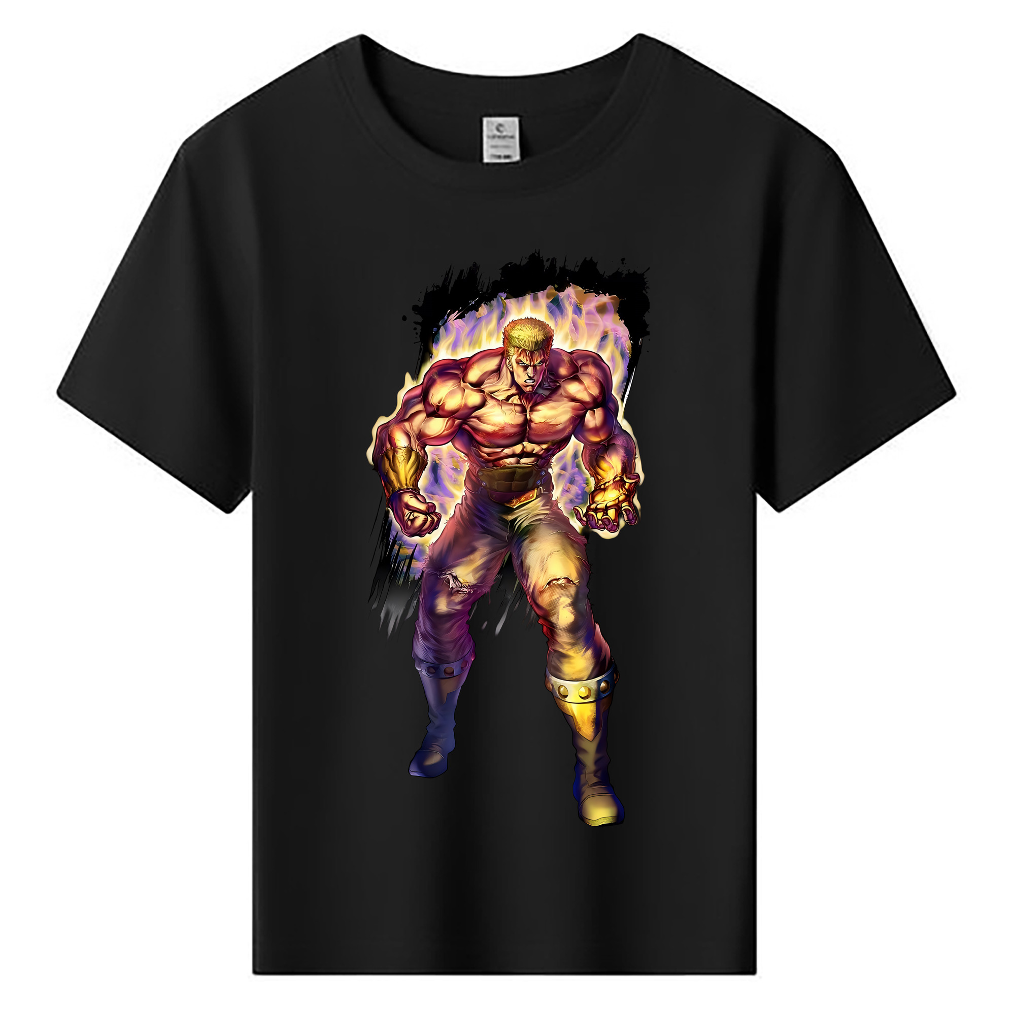 （画像用） 北斗の拳 Fist of the North Star 綿100％キッズTシャツ（フロントプリント）