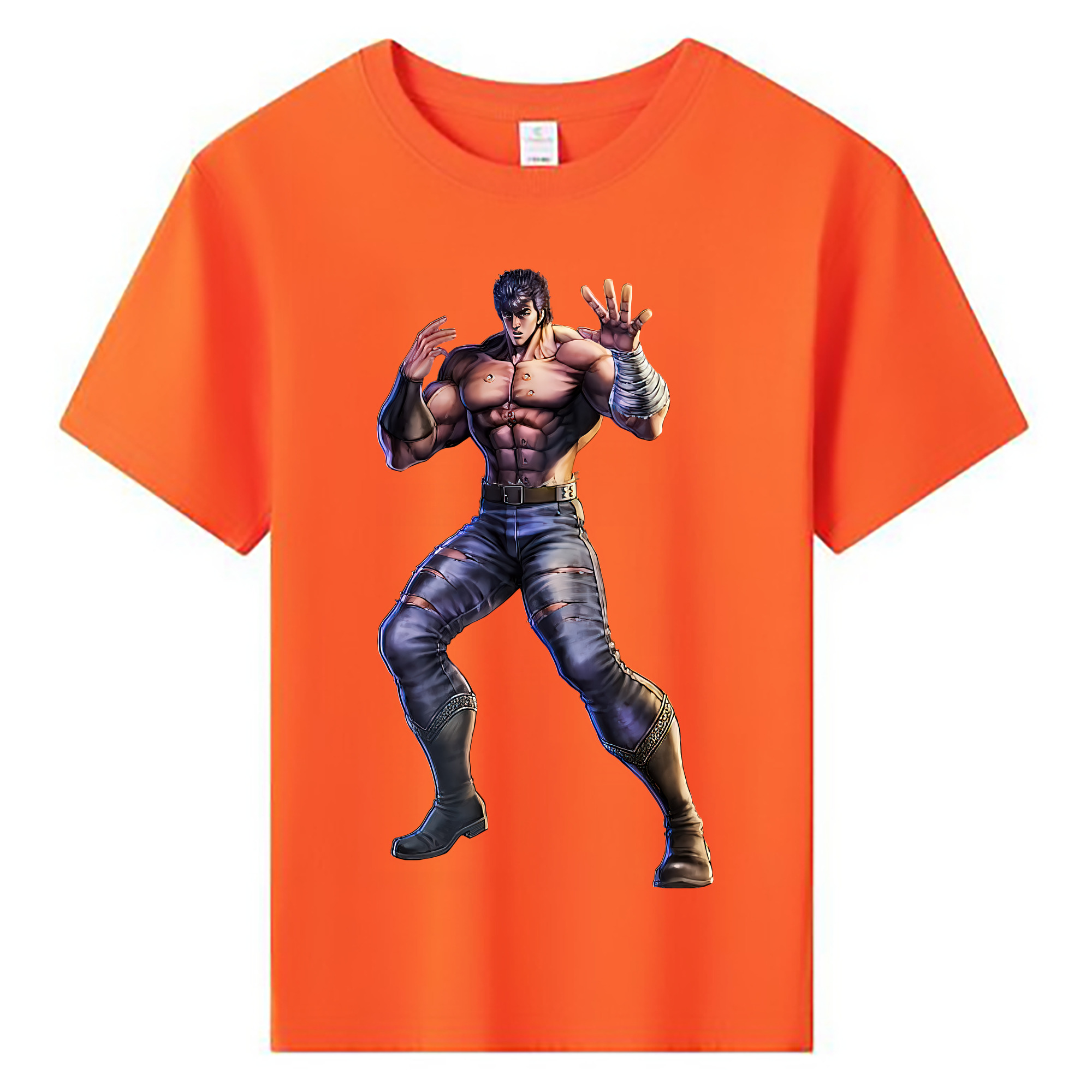 （画像用） 北斗の拳 Fist of the North Star 綿100％キッズTシャツ（フロントプリント）