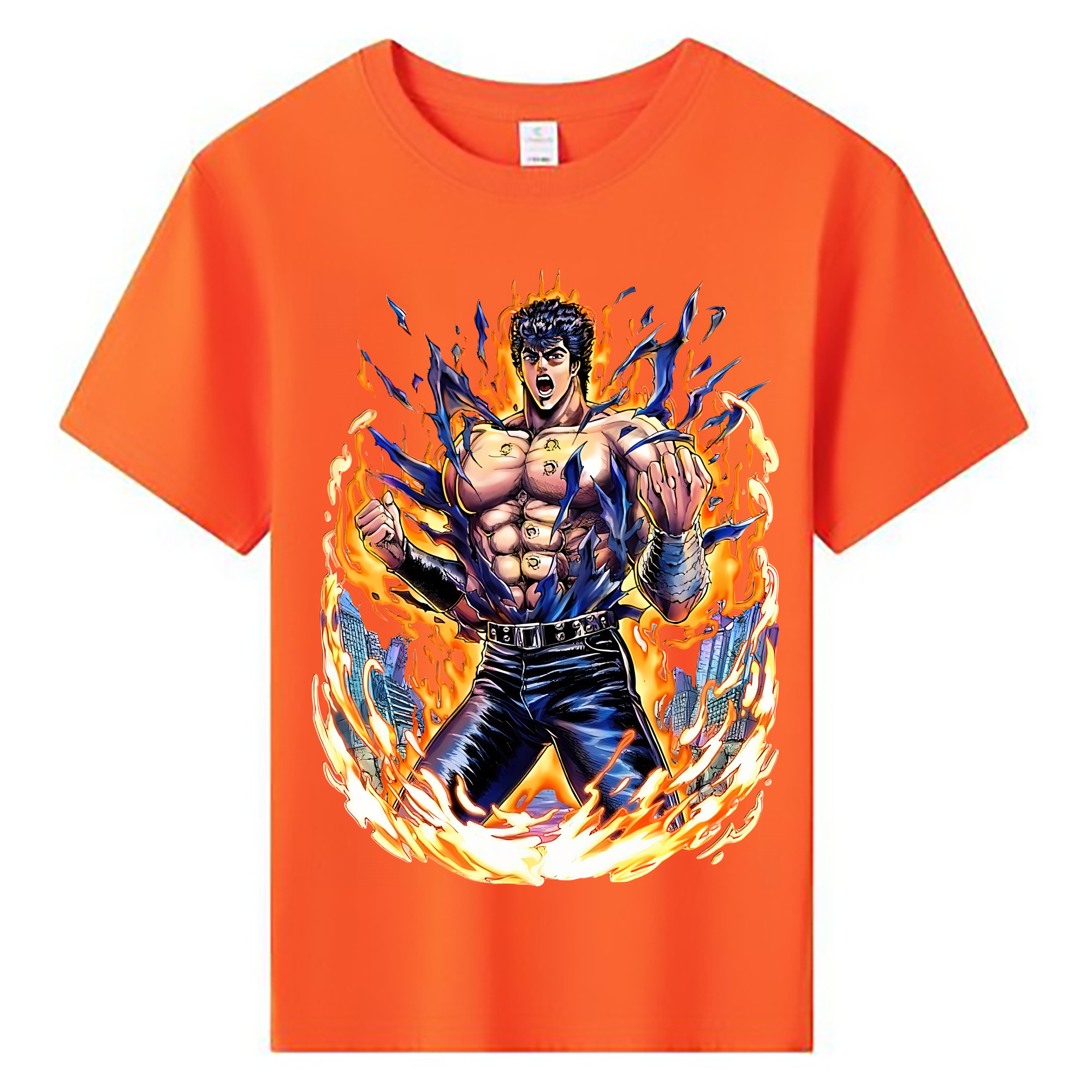 （画像用） 北斗の拳 Fist of the North Star 綿100％キッズTシャツ（フロントプリント）