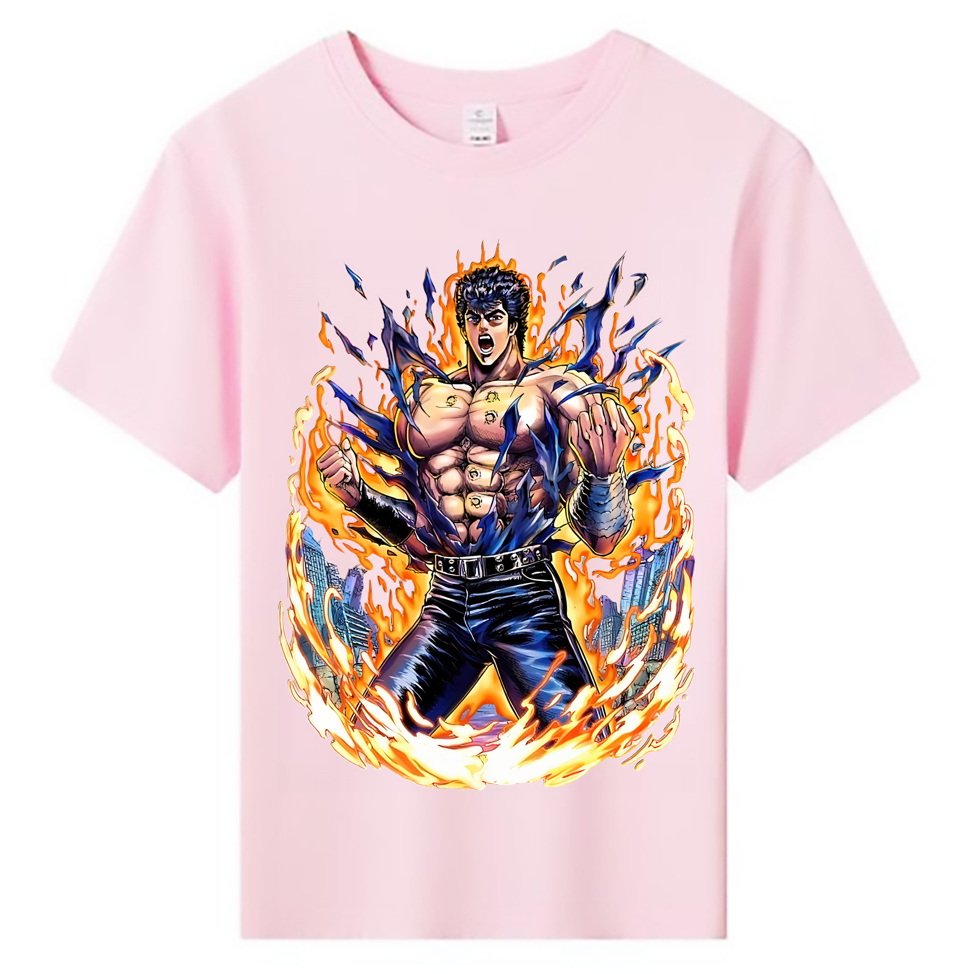 （画像用） 北斗の拳 Fist of the North Star 綿100％キッズTシャツ（フロントプリント）