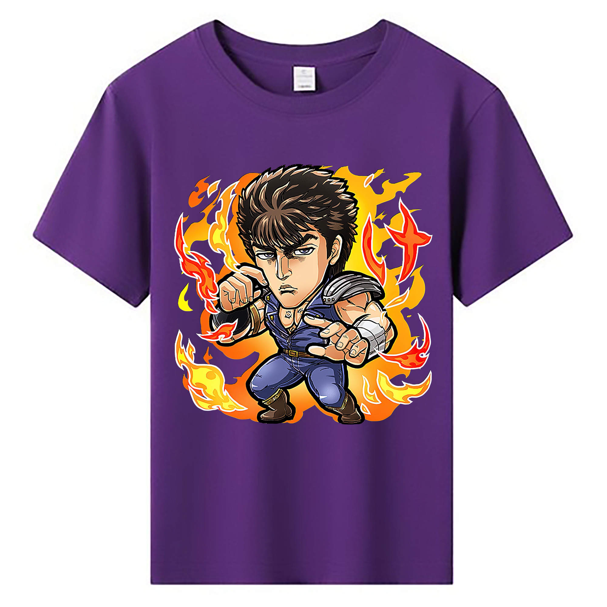 （画像用） 北斗の拳 Fist of the North Star 綿100％キッズTシャツ（フロントプリント）