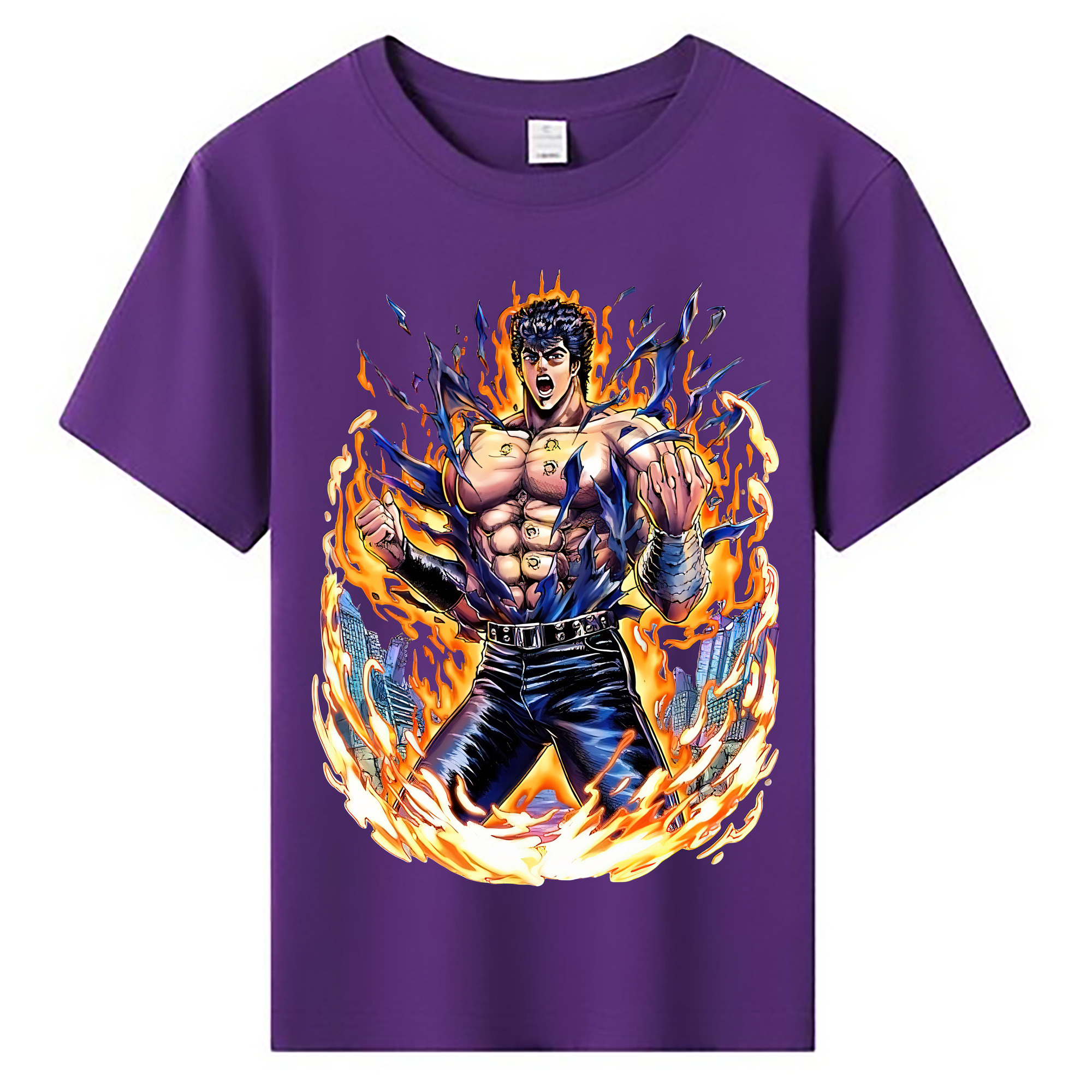 （画像用） 北斗の拳 Fist of the North Star 綿100％キッズTシャツ（フロントプリント）