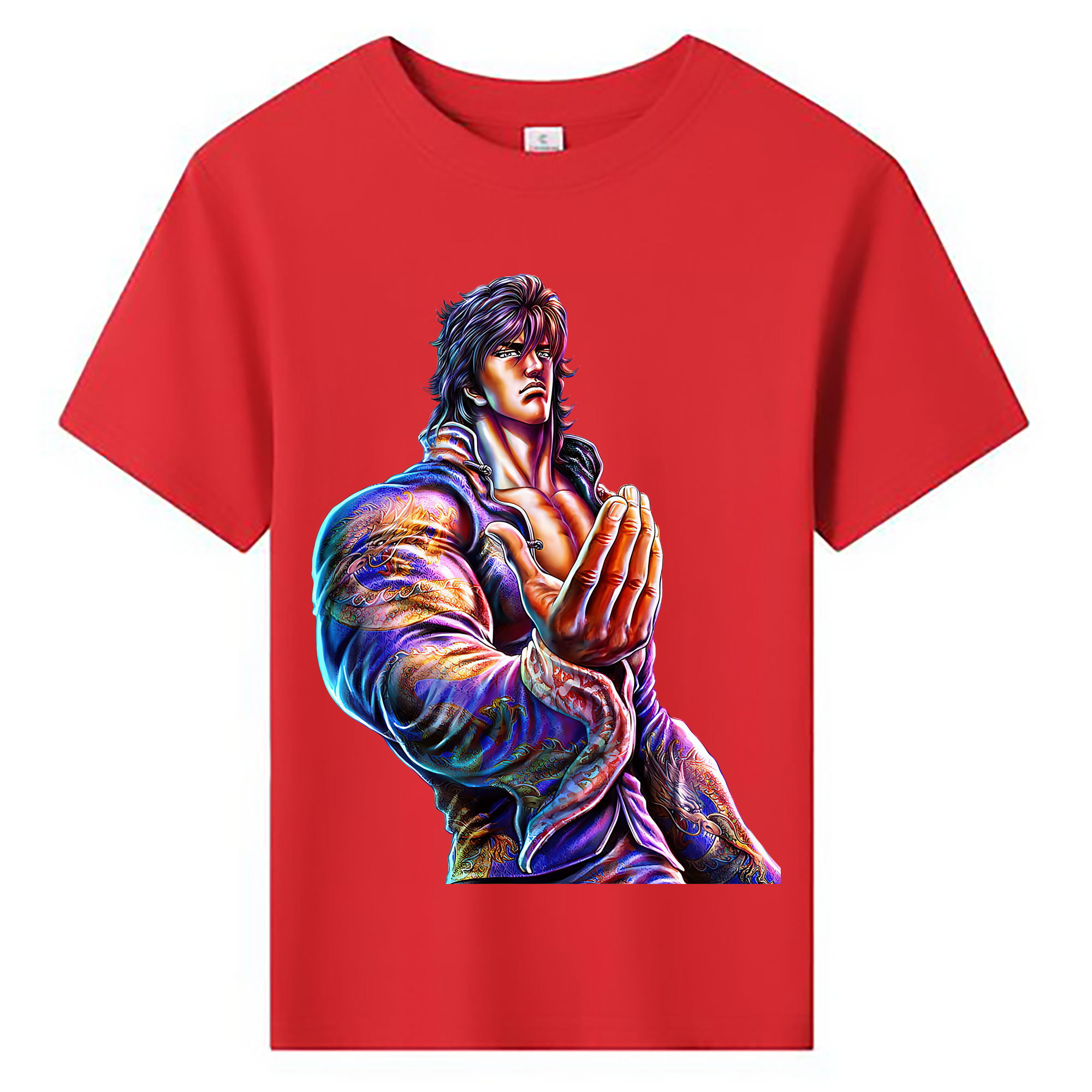 （画像用） 北斗の拳 Fist of the North Star 綿100％キッズTシャツ（フロントプリント）