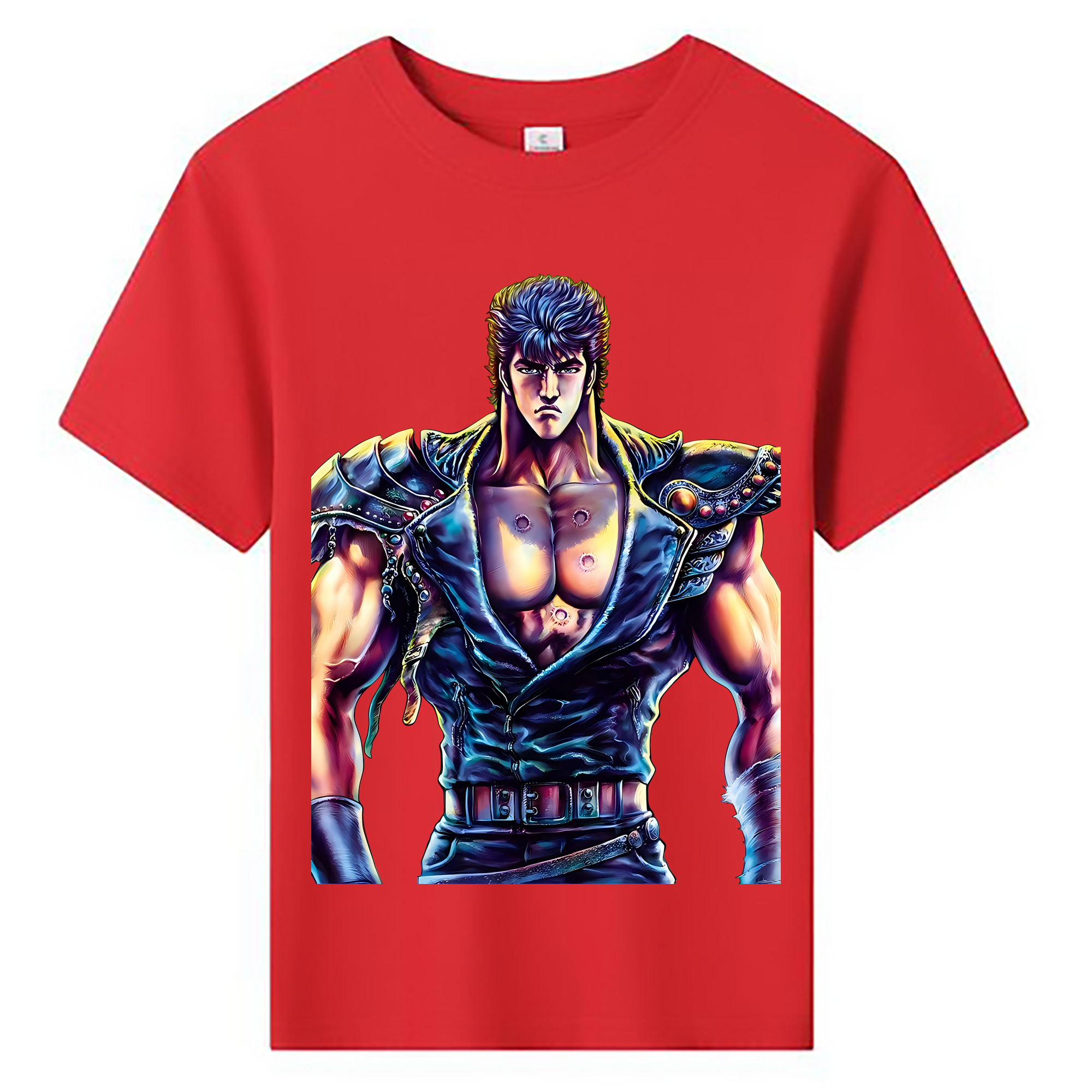 （画像用） 北斗の拳 Fist of the North Star 綿100％キッズTシャツ（フロントプリント）