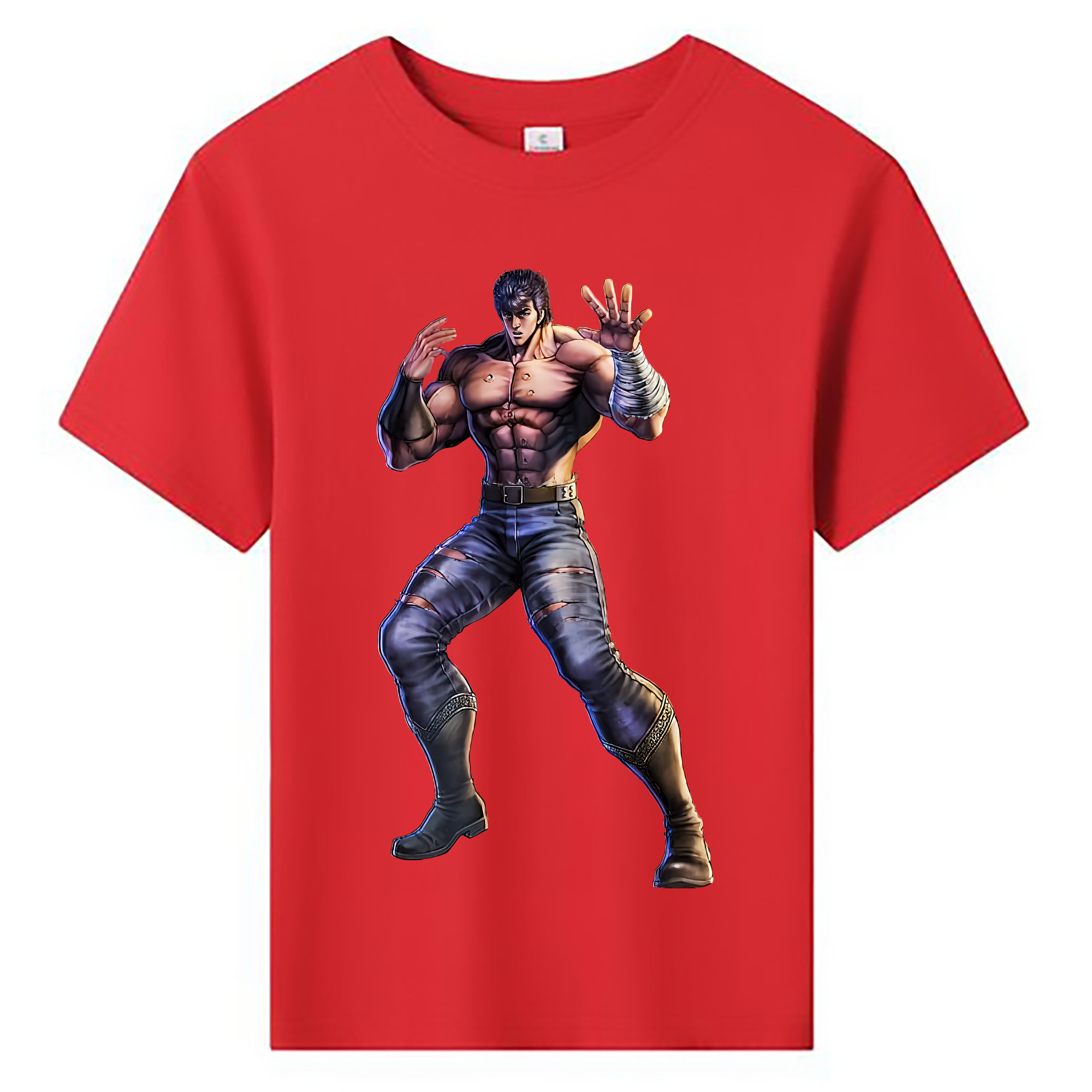 （画像用） 北斗の拳 Fist of the North Star 綿100％キッズTシャツ（フロントプリント）