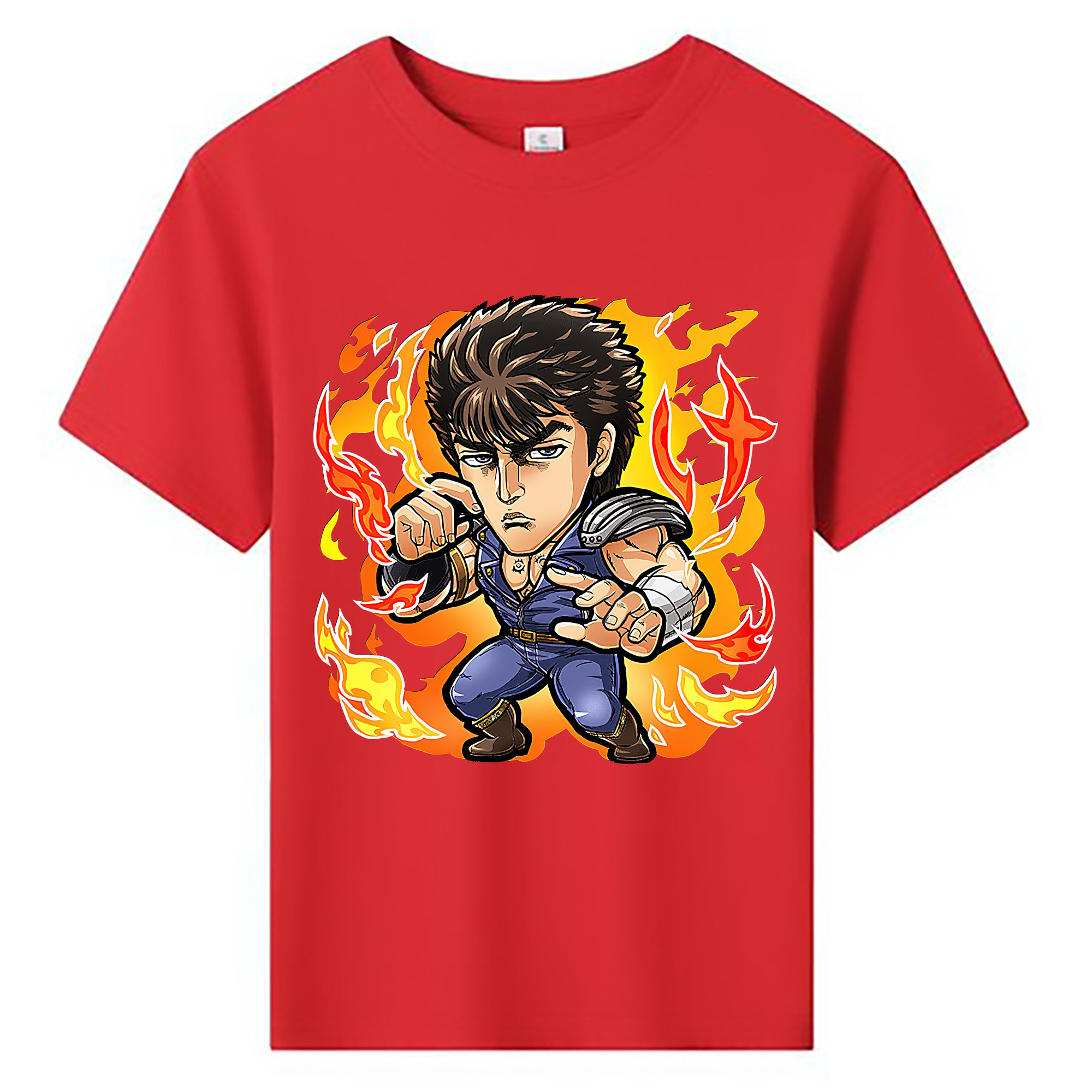 （画像用） 北斗の拳 Fist of the North Star 綿100％キッズTシャツ（フロントプリント）