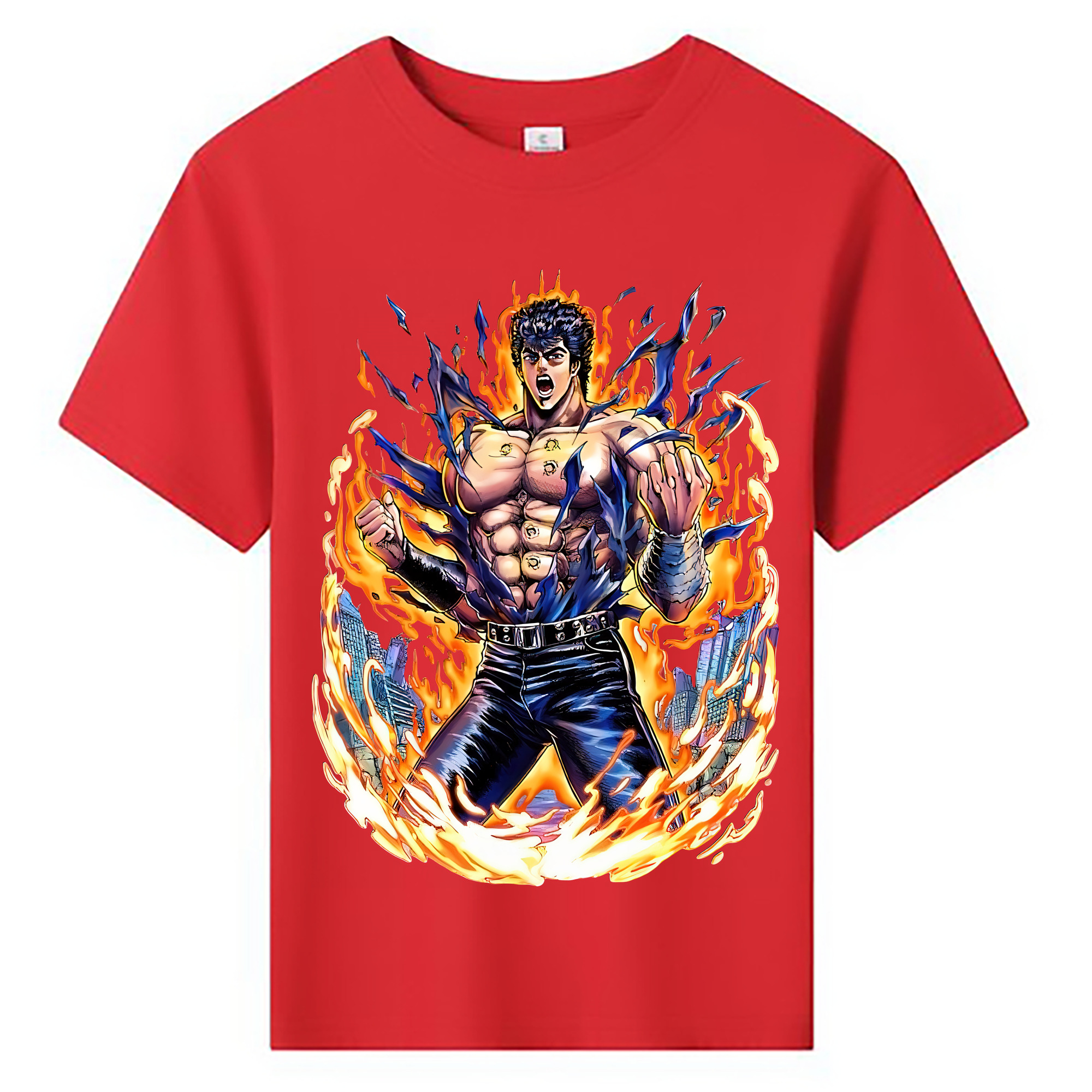 （画像用） 北斗の拳 Fist of the North Star 綿100％キッズTシャツ（フロントプリント）