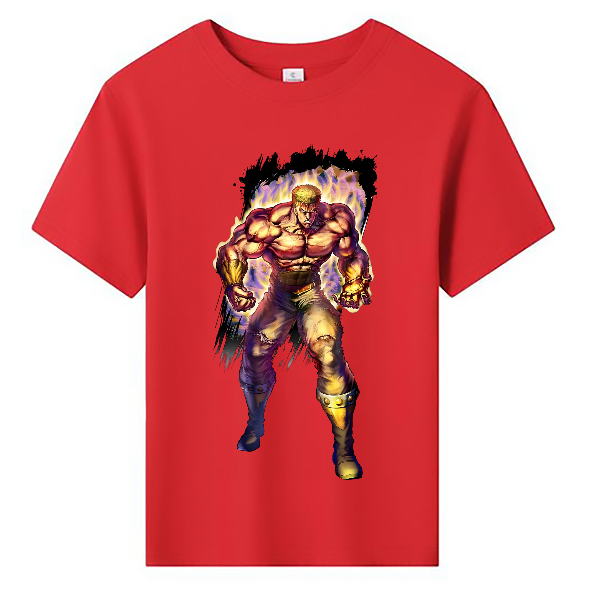 （画像用） 北斗の拳 Fist of the North Star 綿100％キッズTシャツ（フロントプリント）