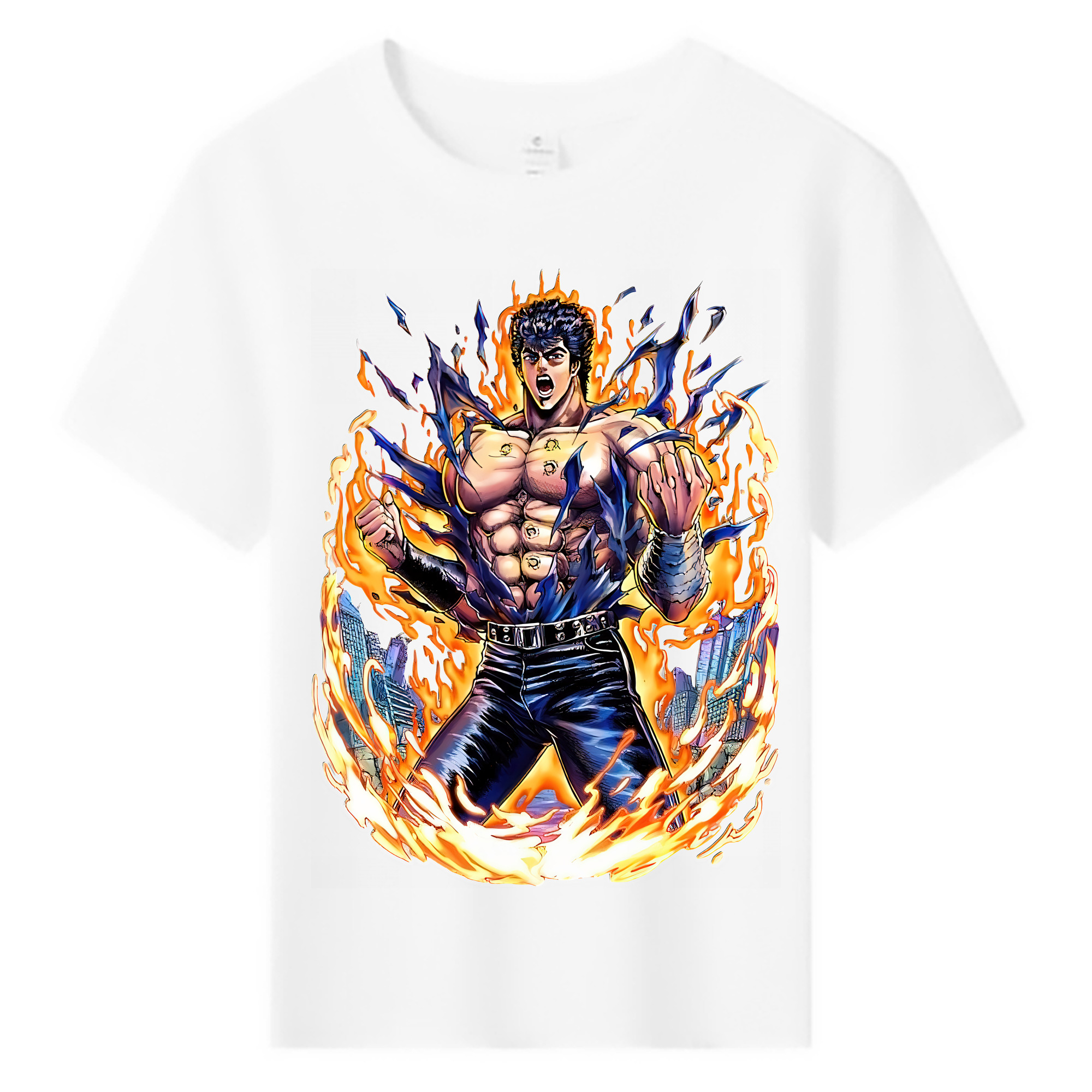 （画像用） 北斗の拳 Fist of the North Star 綿100％キッズTシャツ（フロントプリント）