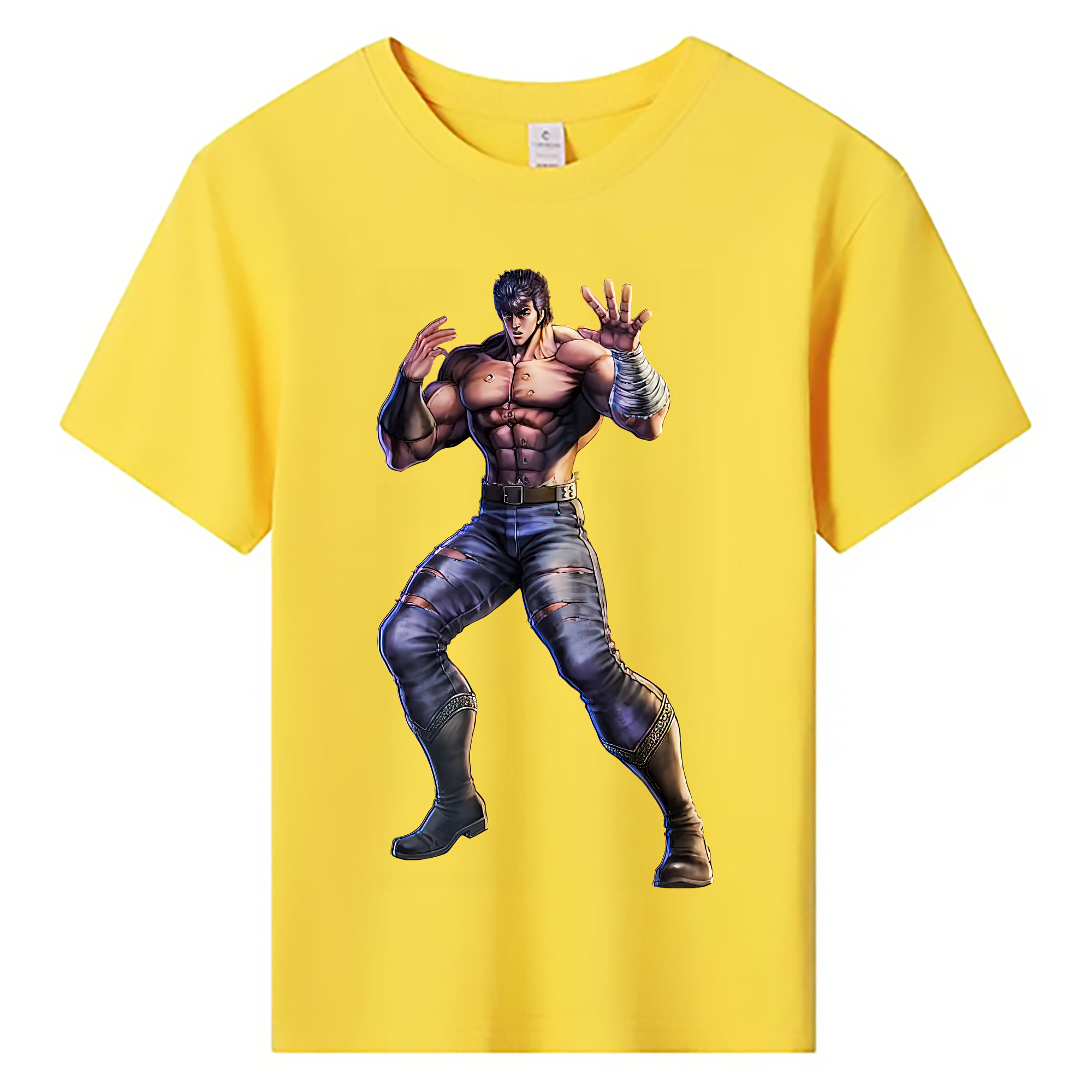 （画像用） 北斗の拳 Fist of the North Star 綿100％キッズTシャツ（フロントプリント）