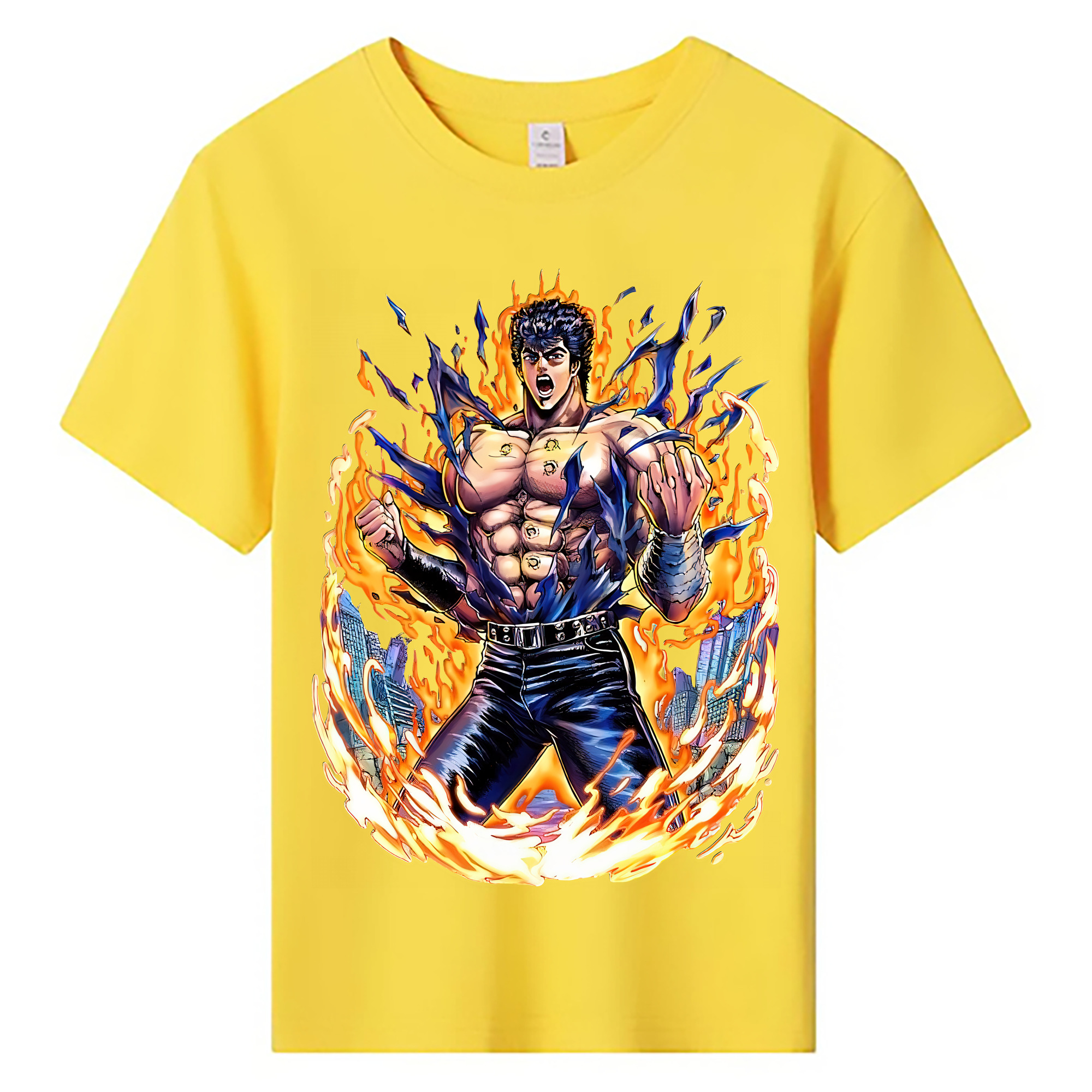 （画像用） 北斗の拳 Fist of the North Star 綿100％キッズTシャツ（フロントプリント）