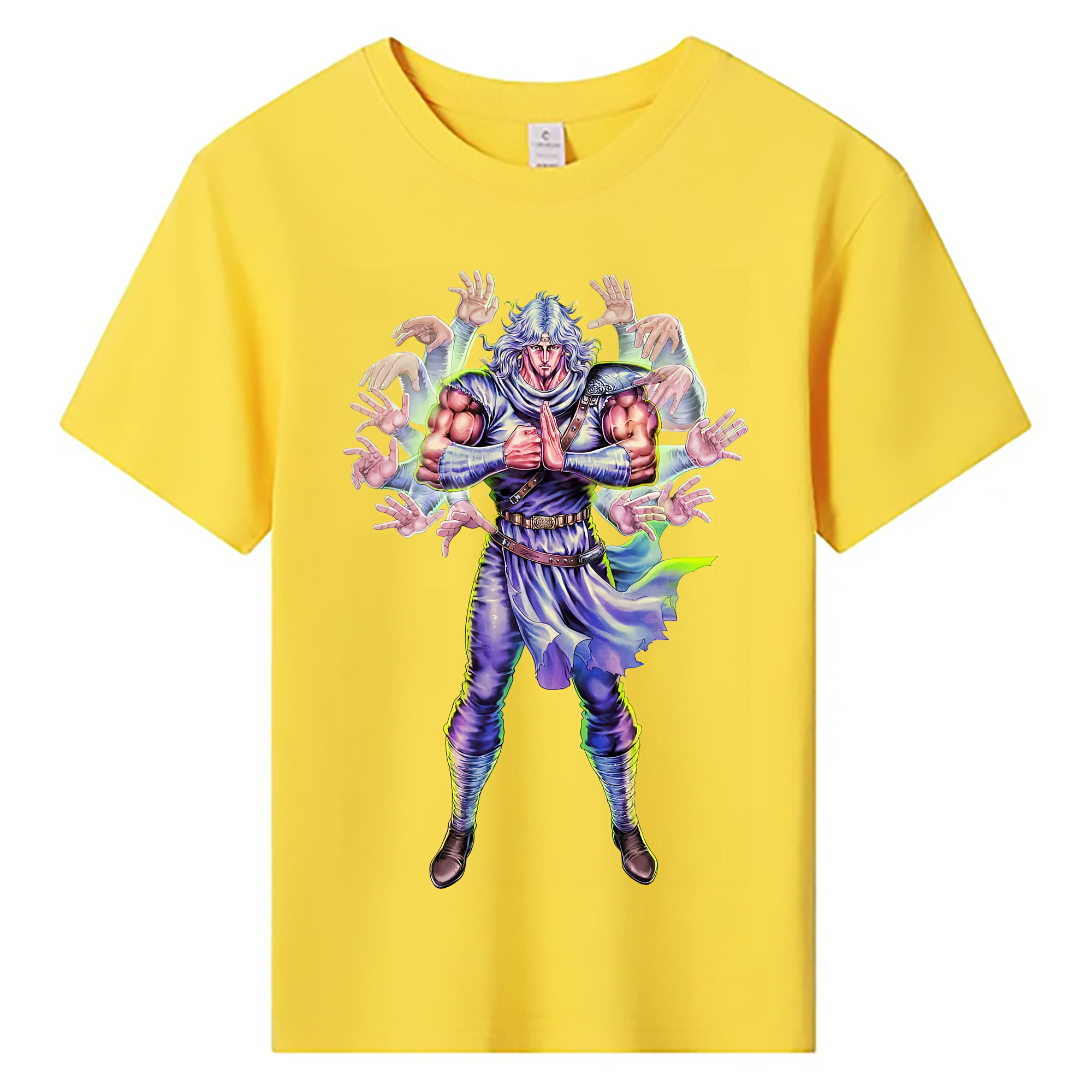 （画像用） 北斗の拳 Fist of the North Star 綿100％キッズTシャツ（フロントプリント）