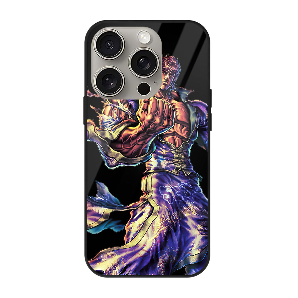 （画像用） 北斗の拳 Fist of the North Star 【iPhone15Pro対応】スマホケース 耐衝撃＆黄変防止 背面ガラス