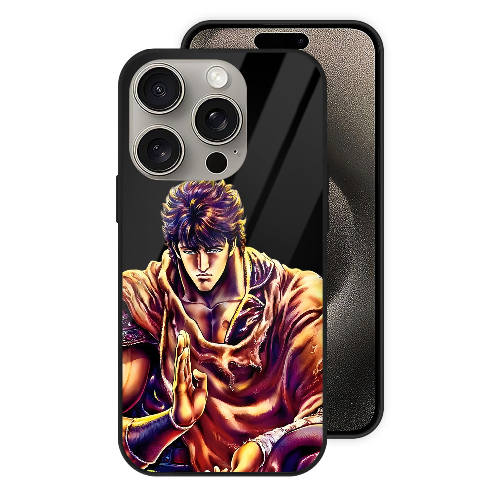 （画像用） 北斗の拳 Fist of the North Star 【iPhone15Pro対応】スマホケース 耐衝撃＆黄変防止 背面ガラス