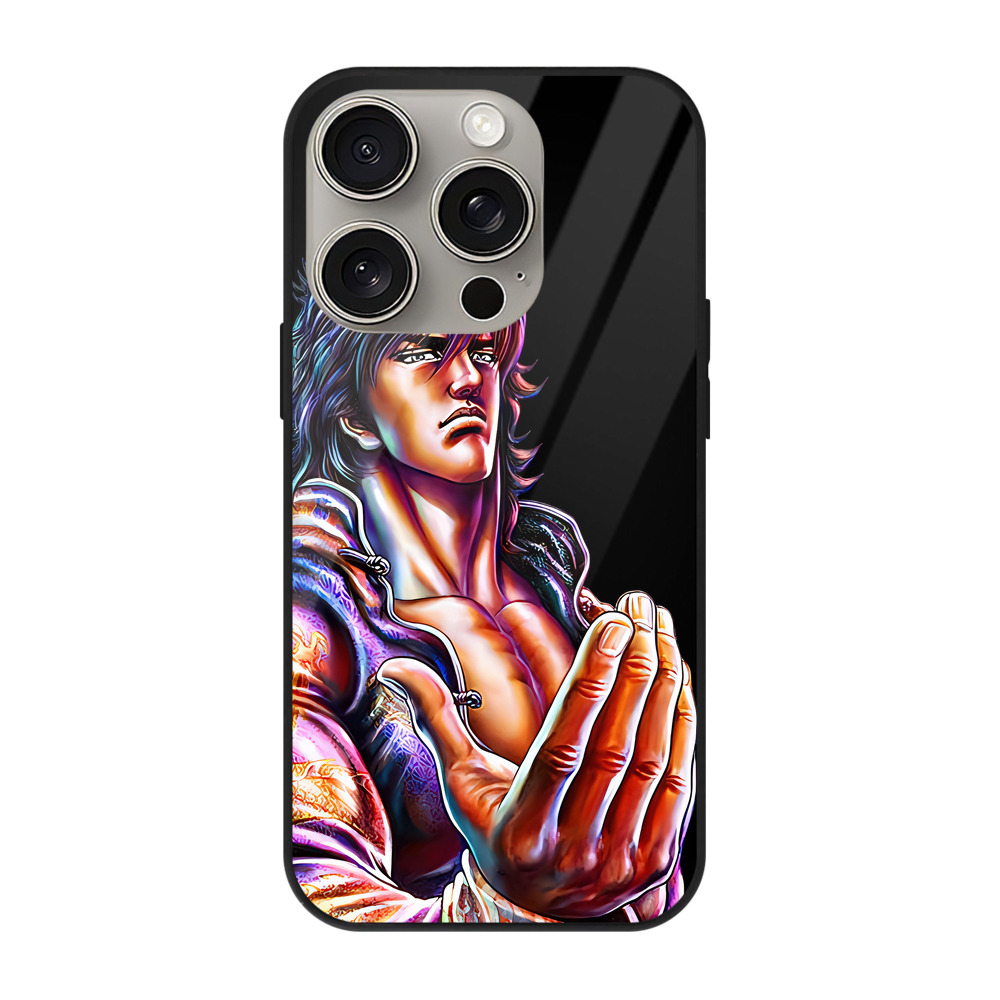 （画像用） 北斗の拳 Fist of the North Star 【iPhone15Pro対応】スマホケース 耐衝撃＆黄変防止 背面ガラス