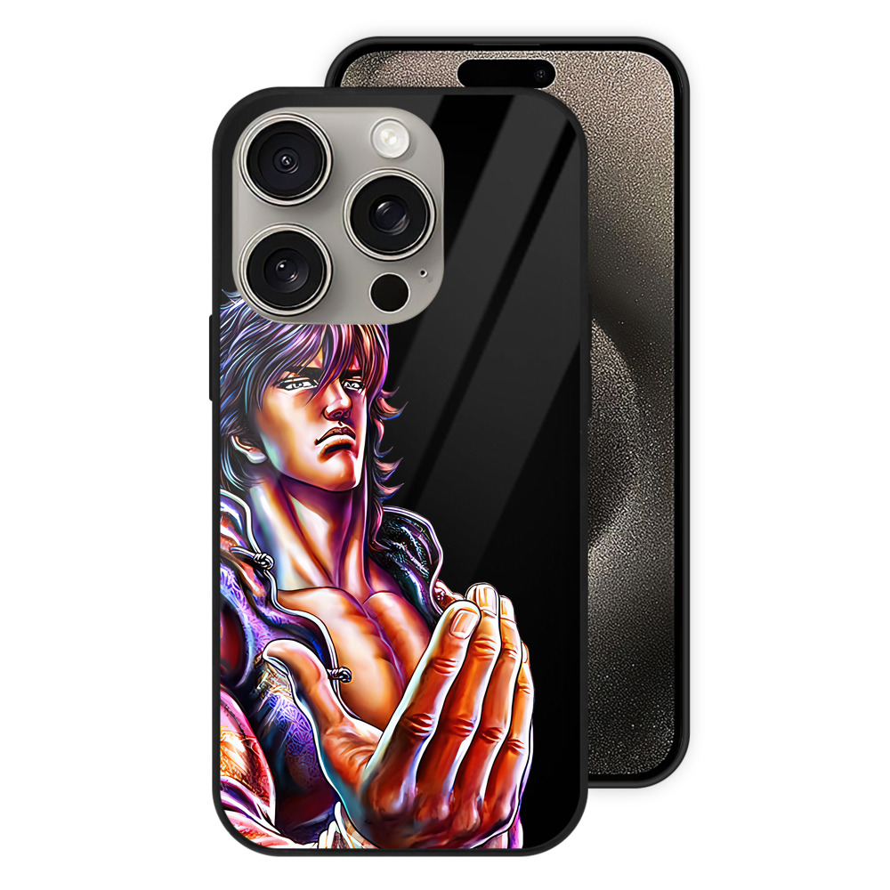 （画像用） 北斗の拳 Fist of the North Star 【iPhone15Pro対応】スマホケース 耐衝撃＆黄変防止 背面ガラス
