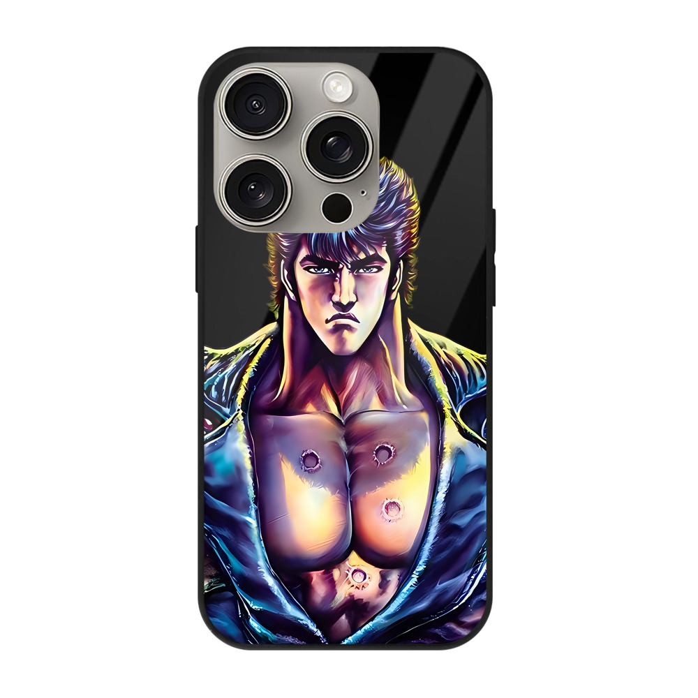 （画像用） 北斗の拳 Fist of the North Star 【iPhone15Pro対応】スマホケース 耐衝撃＆黄変防止 背面ガラス