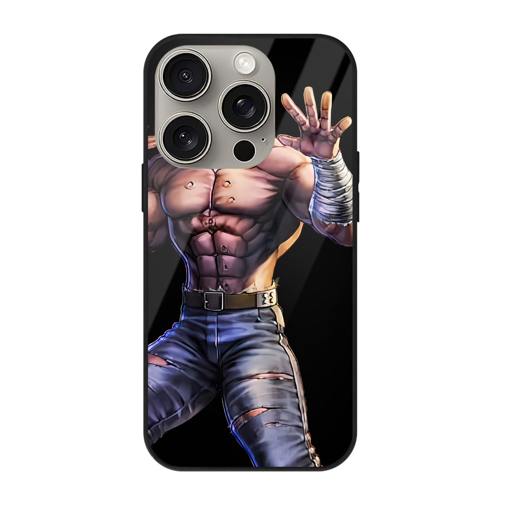 （画像用） 北斗の拳 Fist of the North Star 【iPhone15Pro対応】スマホケース 耐衝撃＆黄変防止 背面ガラス