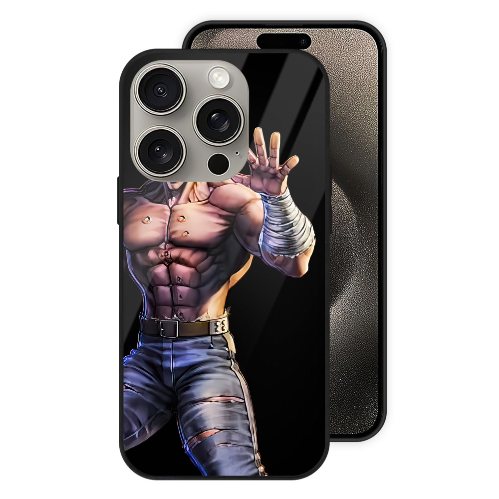 （画像用） 北斗の拳 Fist of the North Star 【iPhone15Pro対応】スマホケース 耐衝撃＆黄変防止 背面ガラス