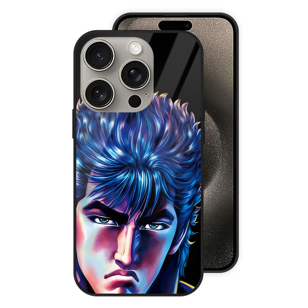 （画像用） 北斗の拳 Fist of the North Star 【iPhone15Pro対応】スマホケース 耐衝撃＆黄変防止 背面ガラス