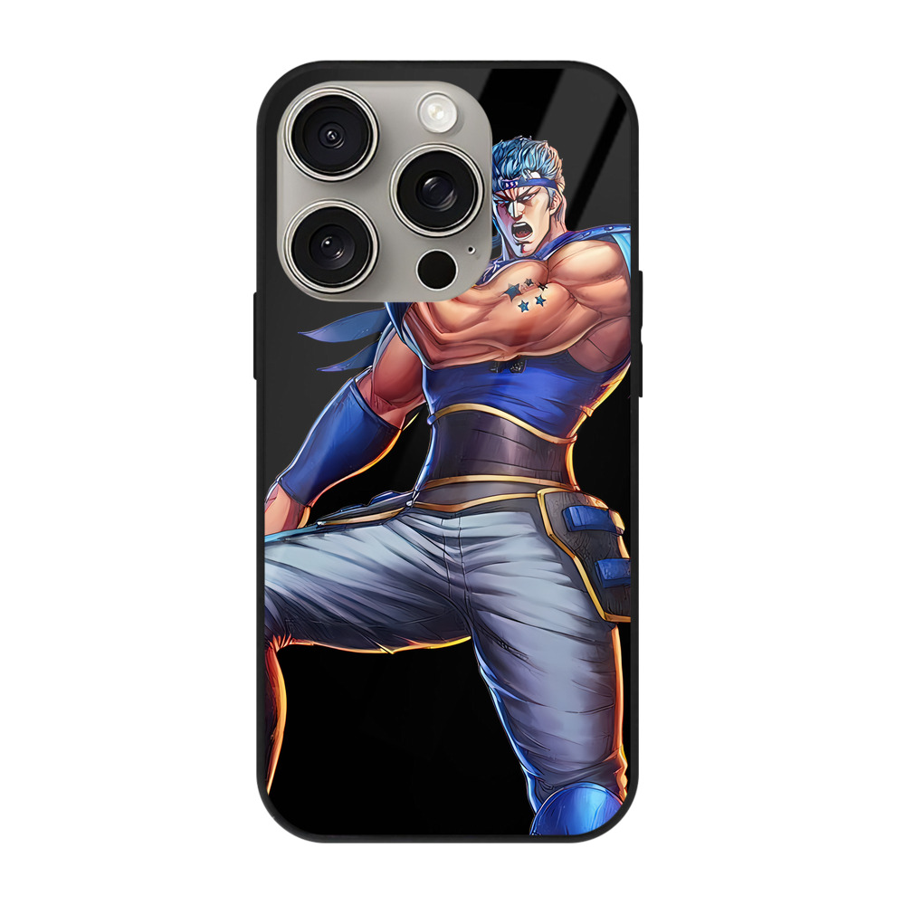 （画像用） 北斗の拳 Fist of the North Star 【iPhone15Pro対応】スマホケース 耐衝撃＆黄変防止 背面ガラス
