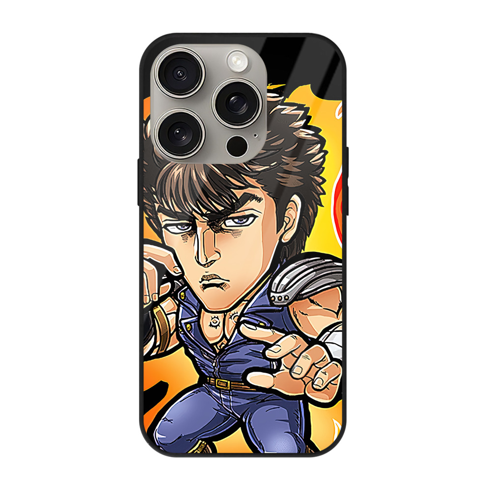 （画像用） 北斗の拳 Fist of the North Star 【iPhone15Pro対応】スマホケース 耐衝撃＆黄変防止 背面ガラス