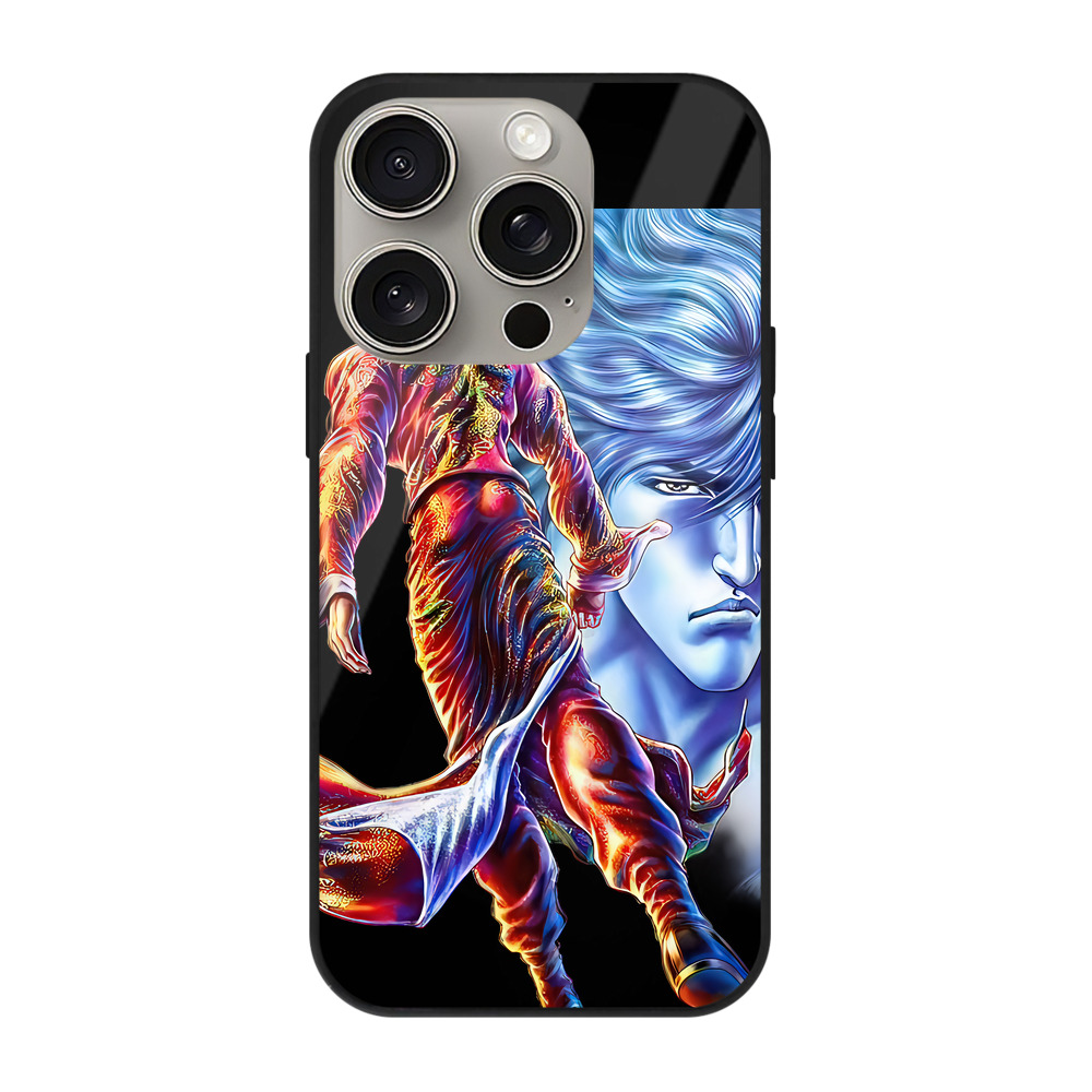 （画像用） 北斗の拳 Fist of the North Star 【iPhone15Pro対応】スマホケース 耐衝撃＆黄変防止 背面ガラス