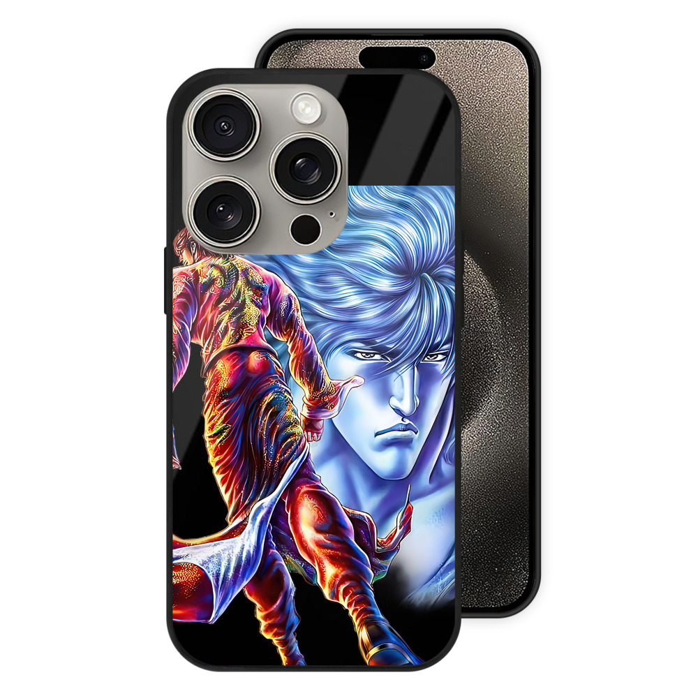 （画像用） 北斗の拳 Fist of the North Star 【iPhone15Pro対応】スマホケース 耐衝撃＆黄変防止 背面ガラス