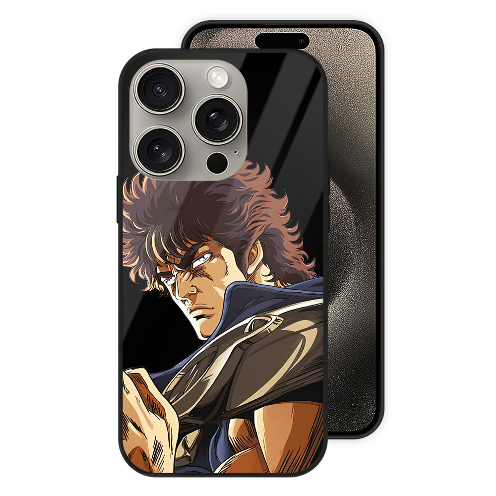 （画像用） 北斗の拳 Fist of the North Star 【iPhone15Pro対応】スマホケース 耐衝撃＆黄変防止 背面ガラス