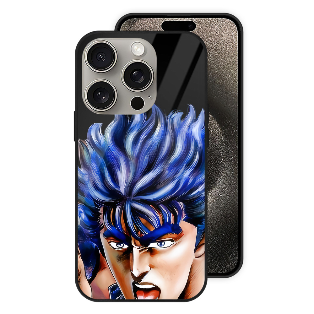 （画像用） 北斗の拳 Fist of the North Star 【iPhone15Pro対応】スマホケース 耐衝撃＆黄変防止 背面ガラス