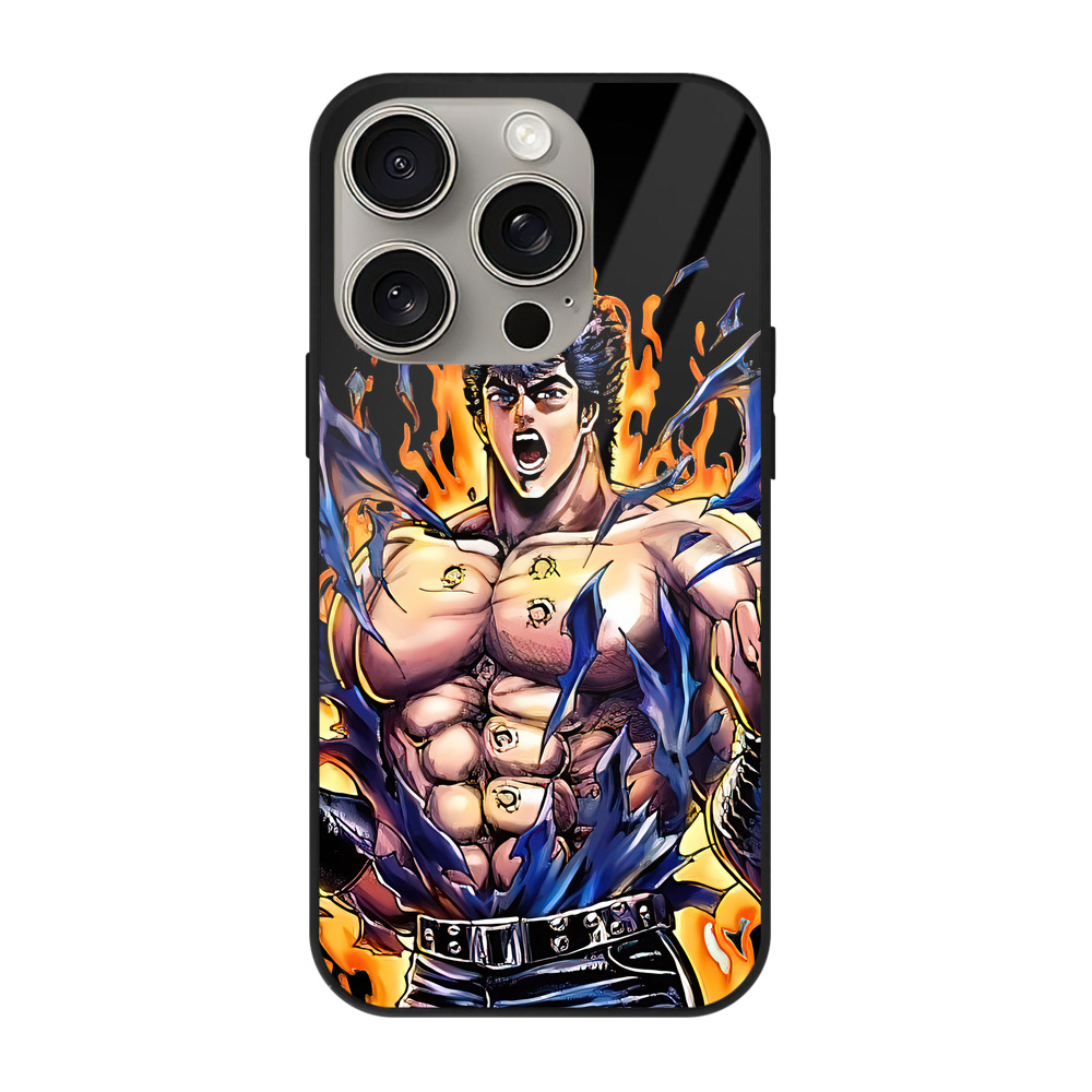 （画像用） 北斗の拳 Fist of the North Star 【iPhone15Pro対応】スマホケース 耐衝撃＆黄変防止 背面ガラス